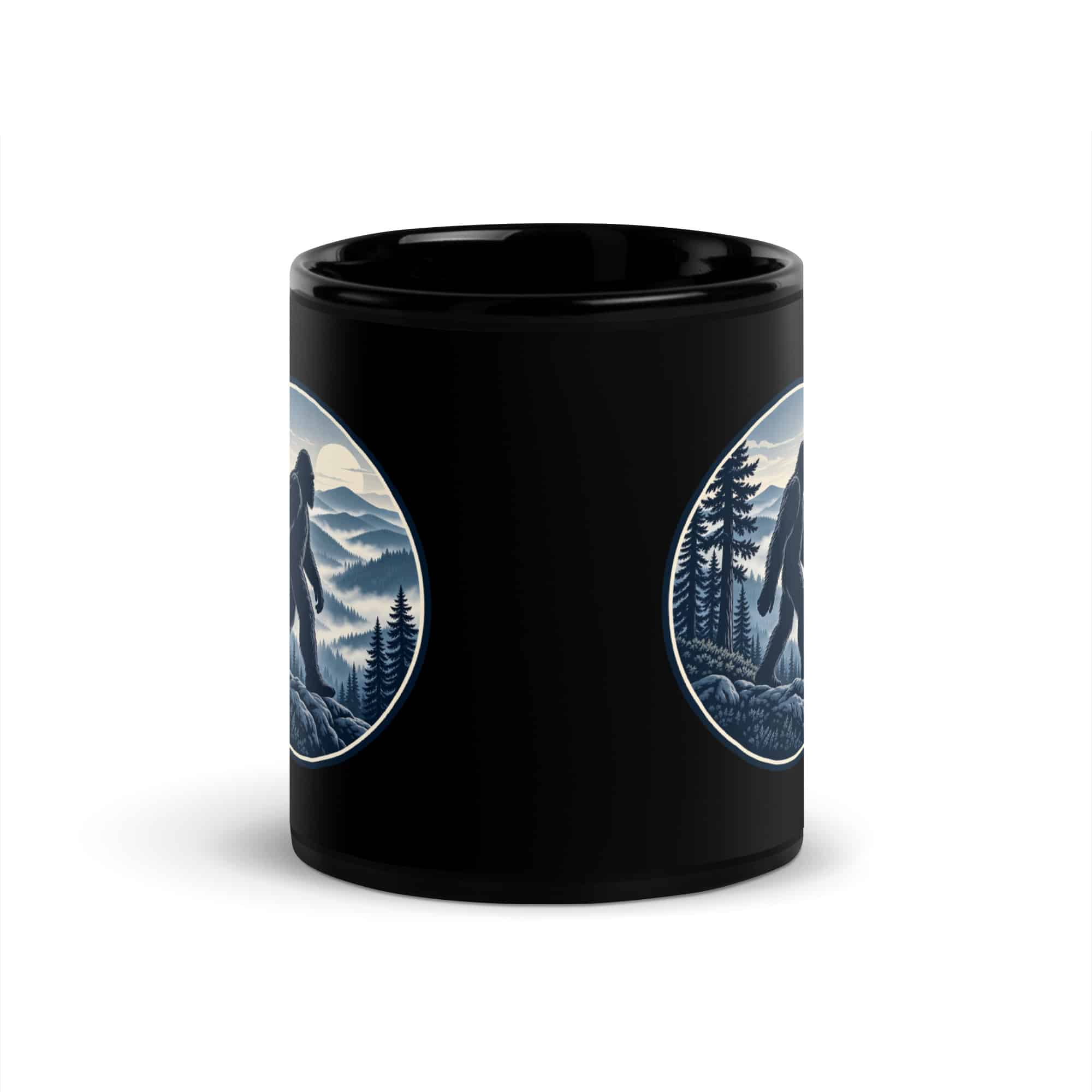 Smoky Ridge Wanderer Bigfoot Black Mug
