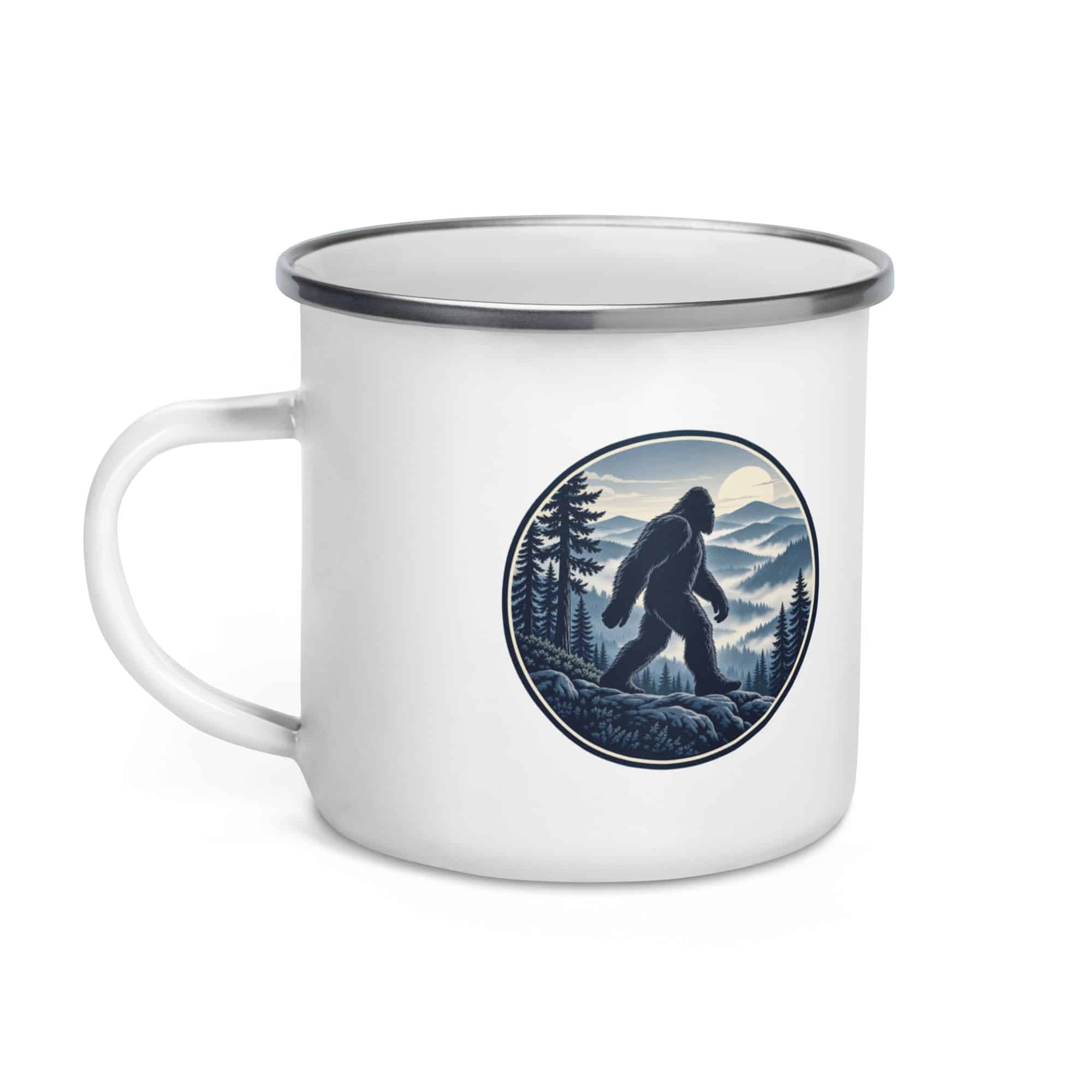 Bigfoot Smoky Mountain Wanderer Enamel Camp Mug