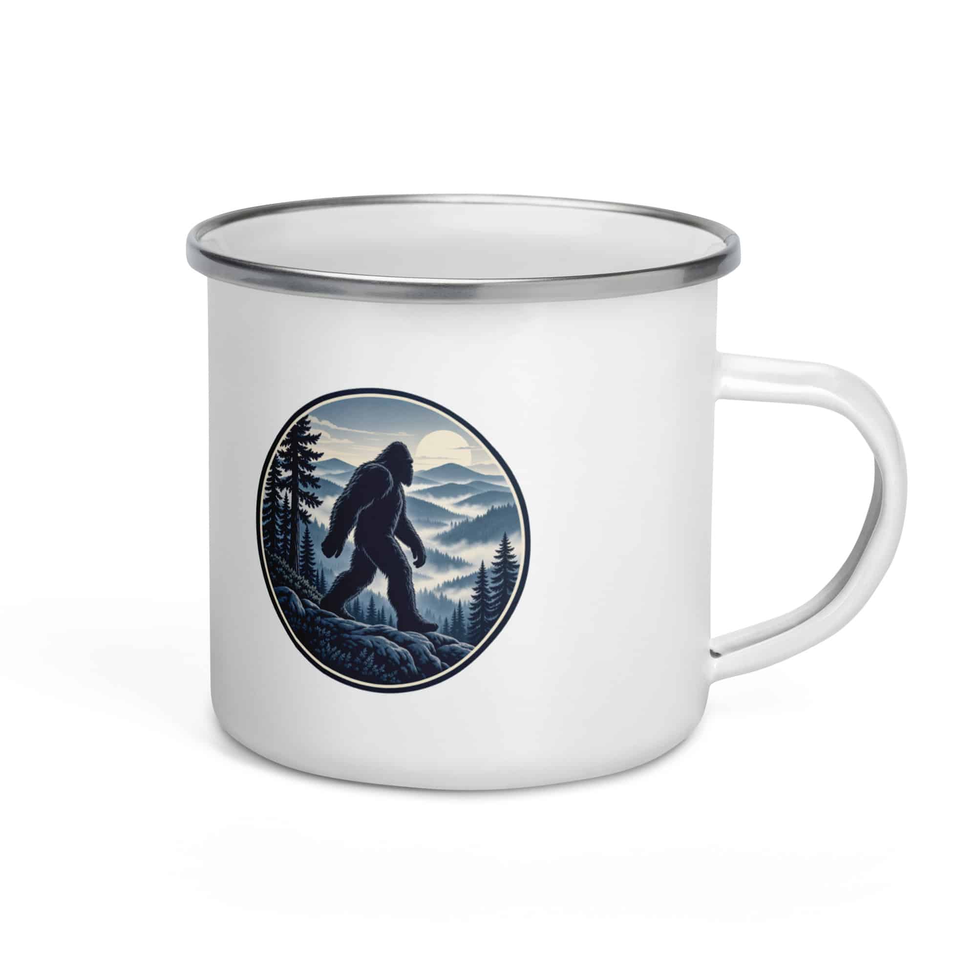 Bigfoot Smoky Mountain Wanderer Enamel Camp Mug