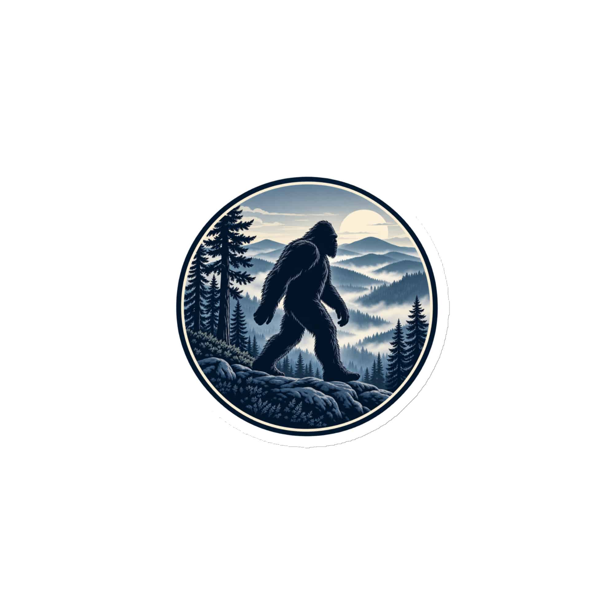 Bigfoot Smoky Mountain Wanderer Die-Cut Magnet