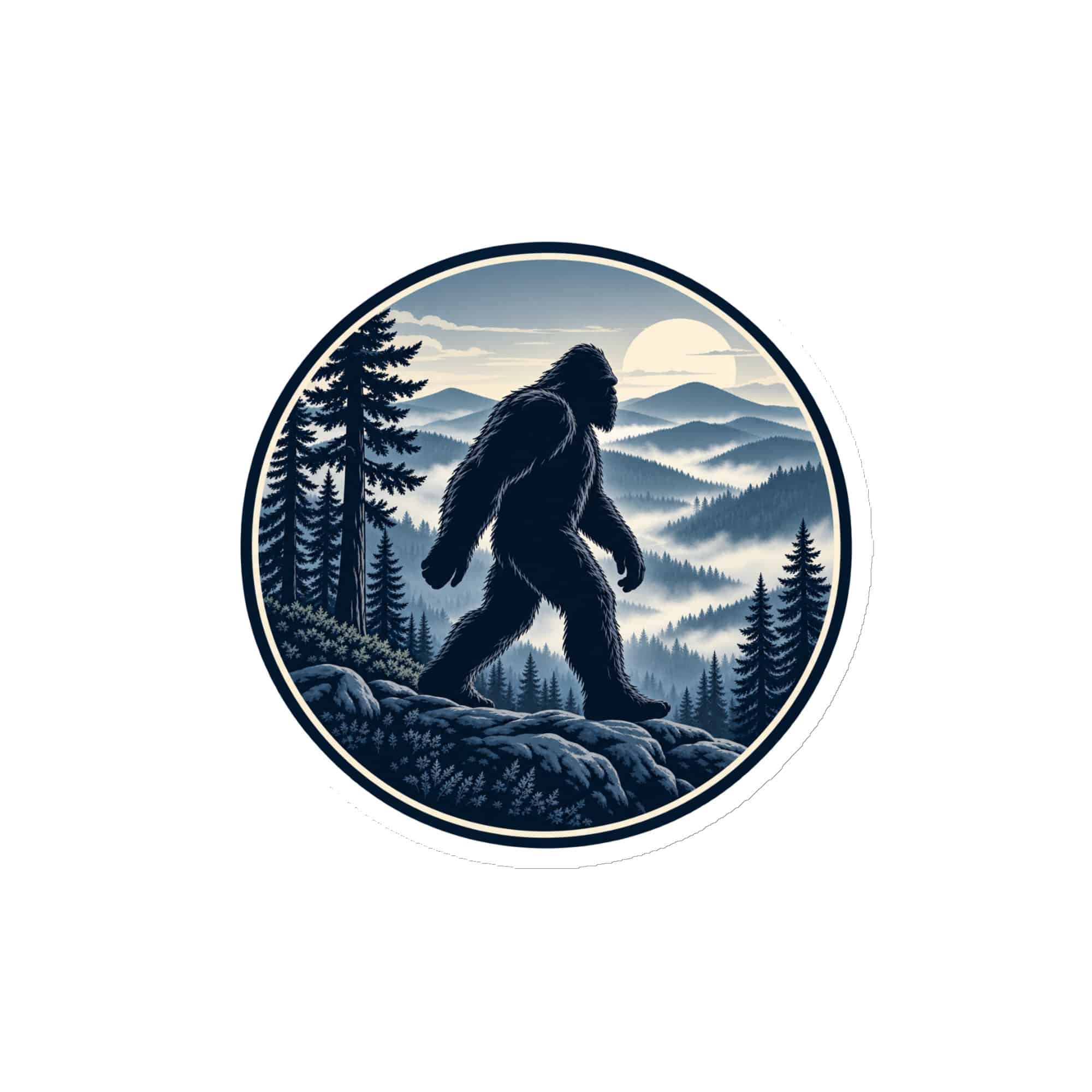 Bigfoot Smoky Mountain Wanderer Die-Cut Magnet