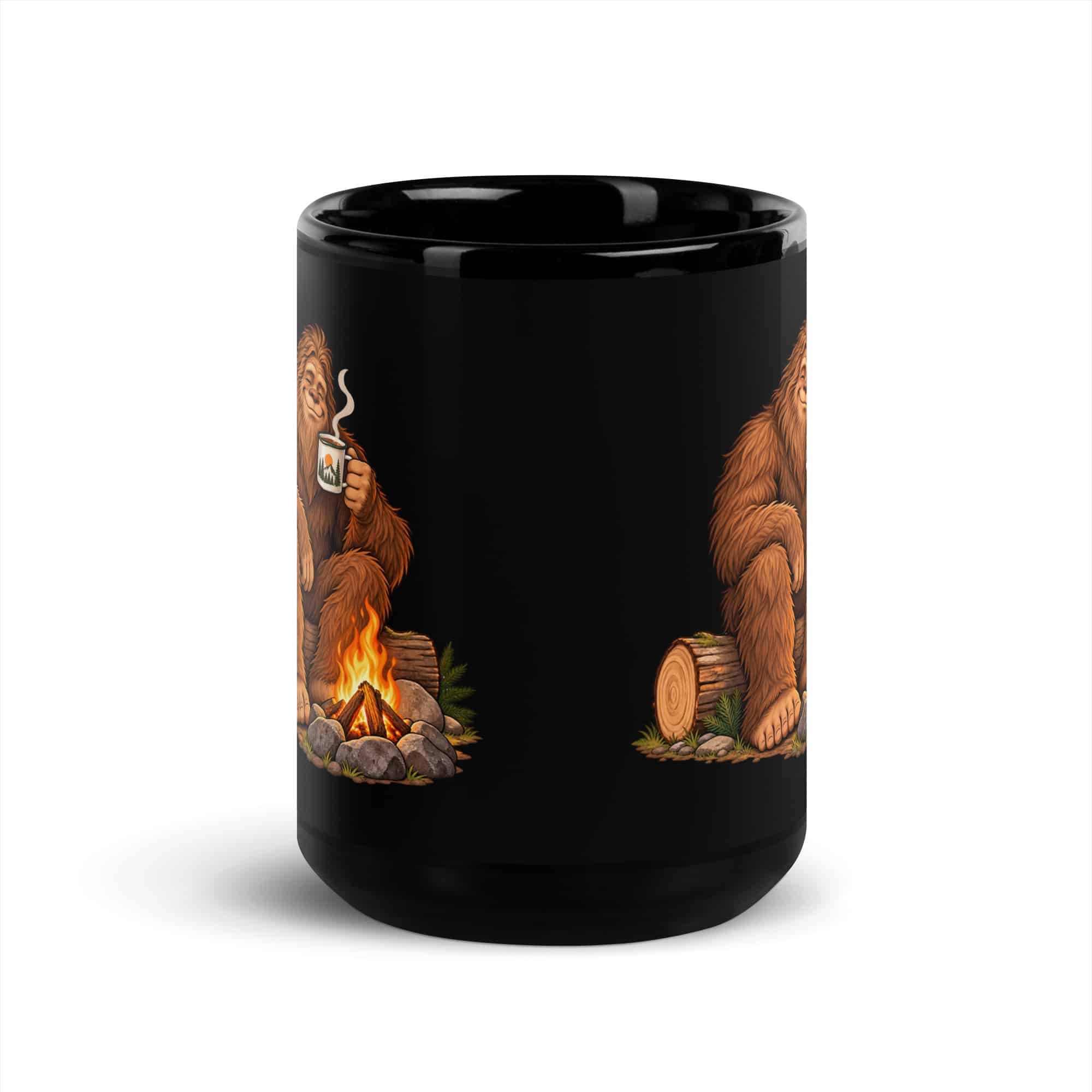 Camp Coffee Bigfoot Black Mug