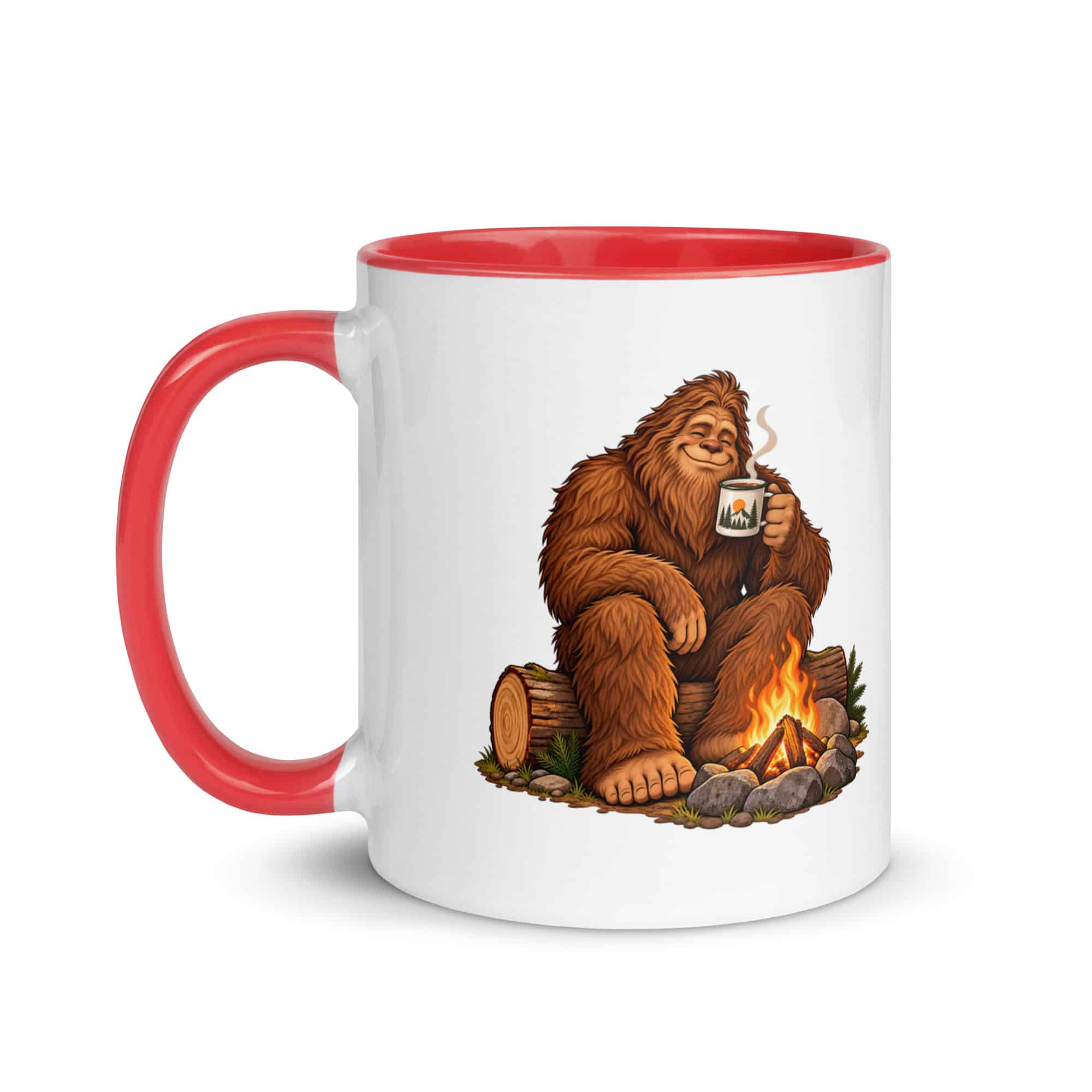 Camp Coffee Bigfoot Color Inside Mug