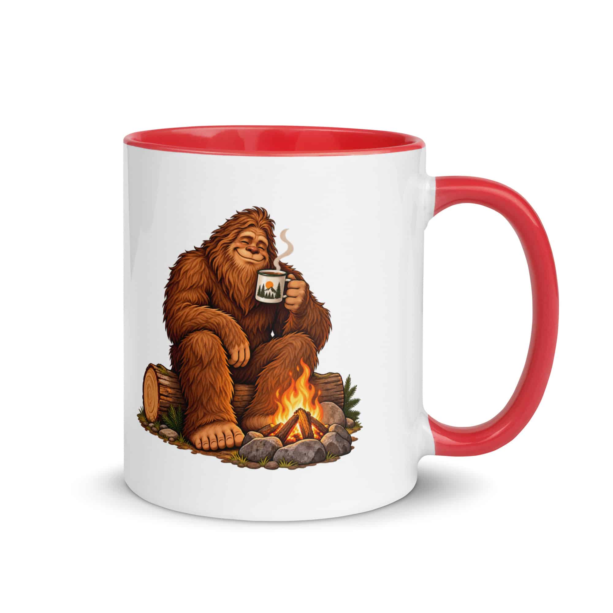 Camp Coffee Bigfoot Color Inside Mug