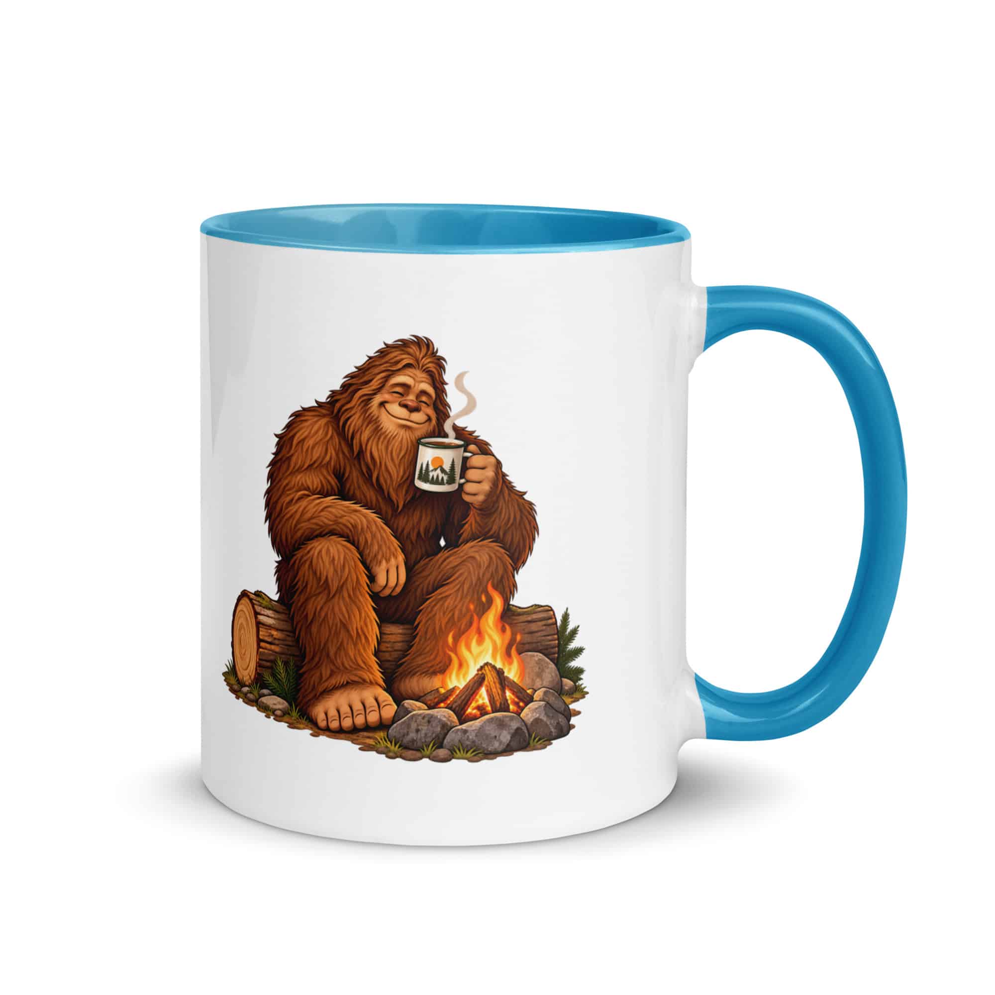 Camp Coffee Bigfoot Color Inside Mug