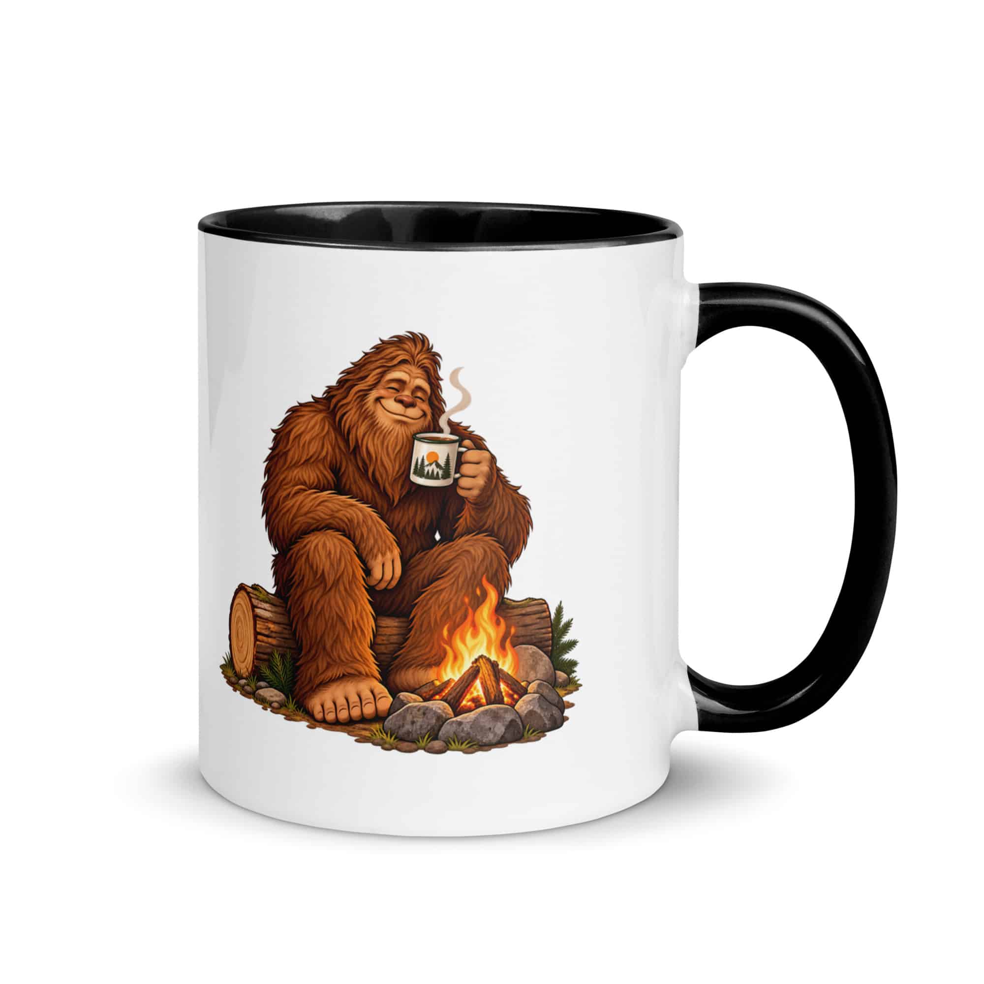 Camp Coffee Bigfoot Color Inside Mug