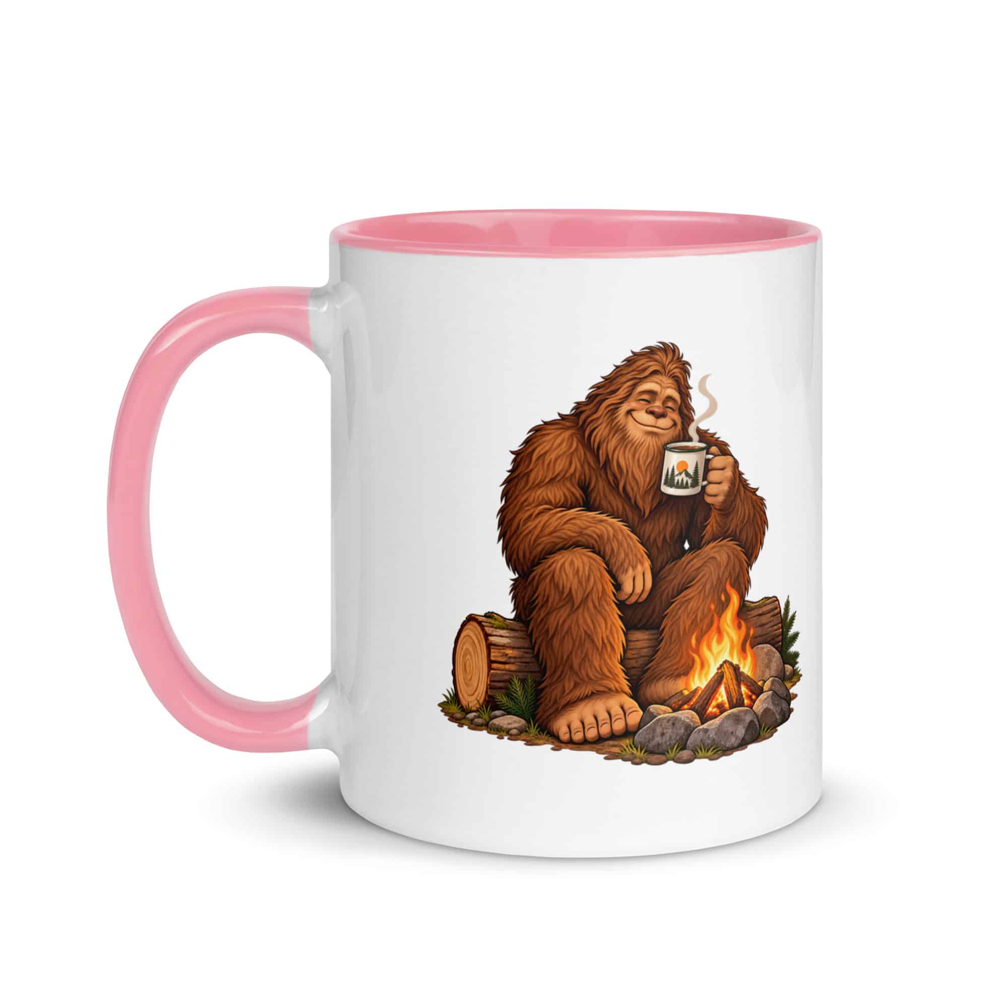 Camp Coffee Bigfoot Color Inside Mug