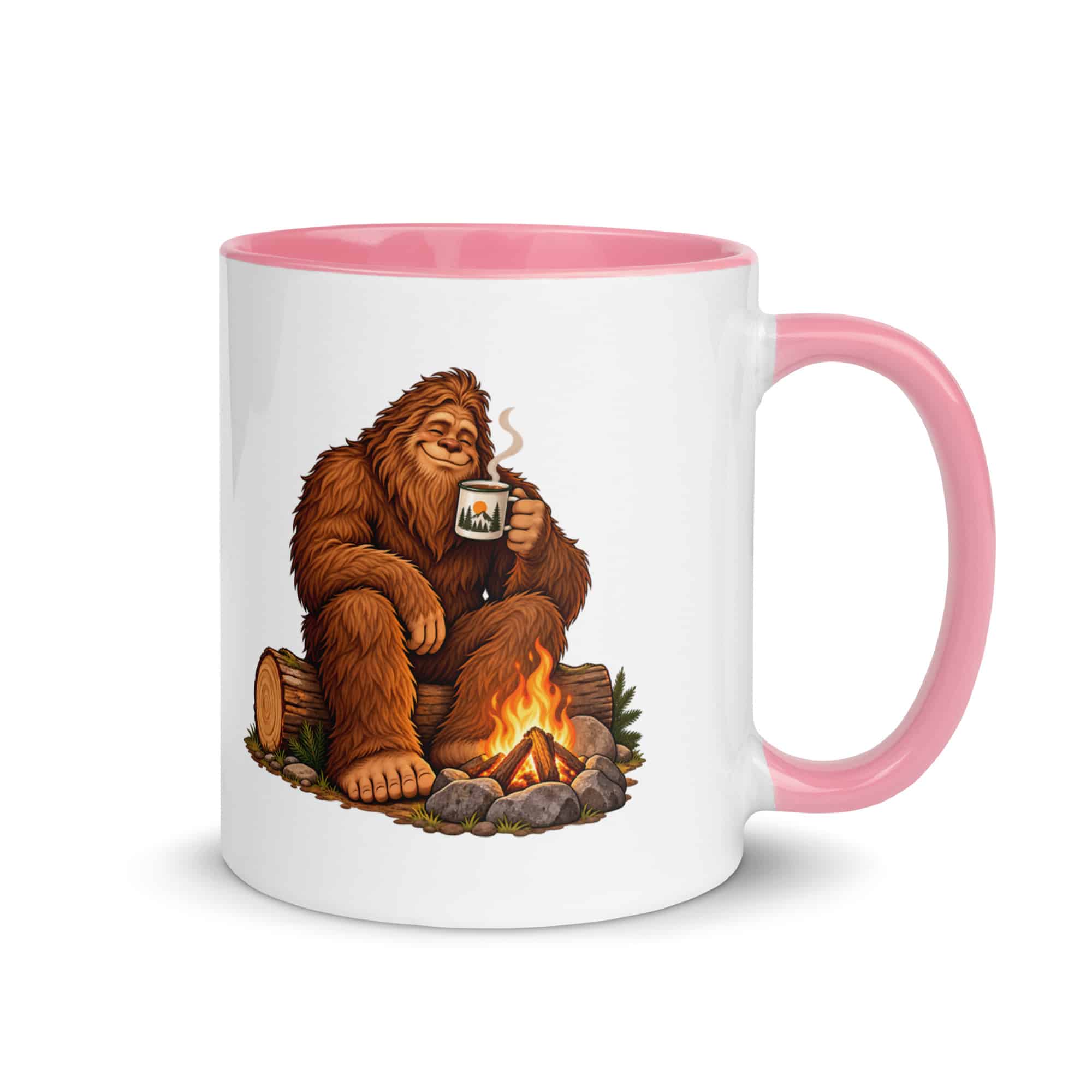 Camp Coffee Bigfoot Color Inside Mug
