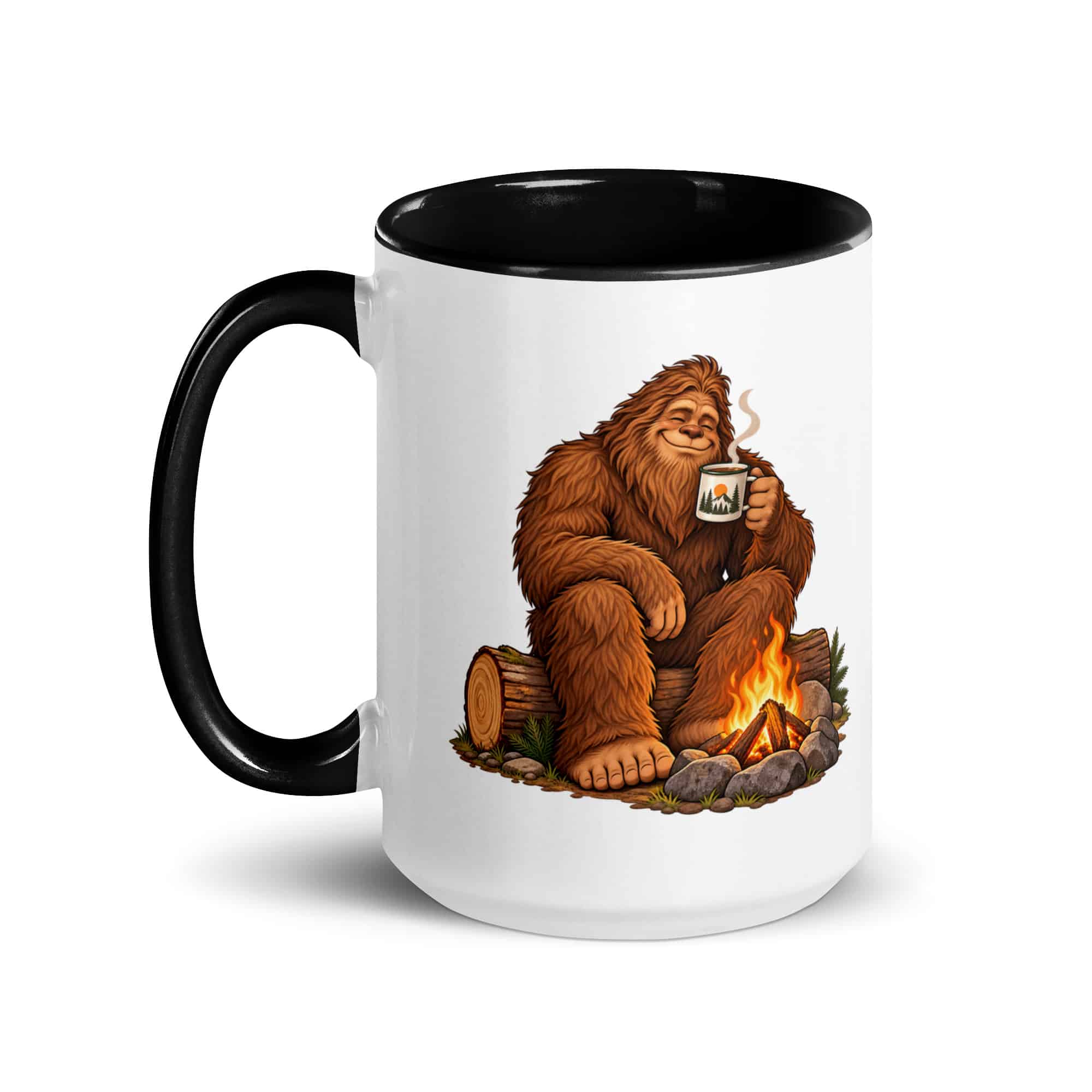 Camp Coffee Bigfoot Color Inside Mug