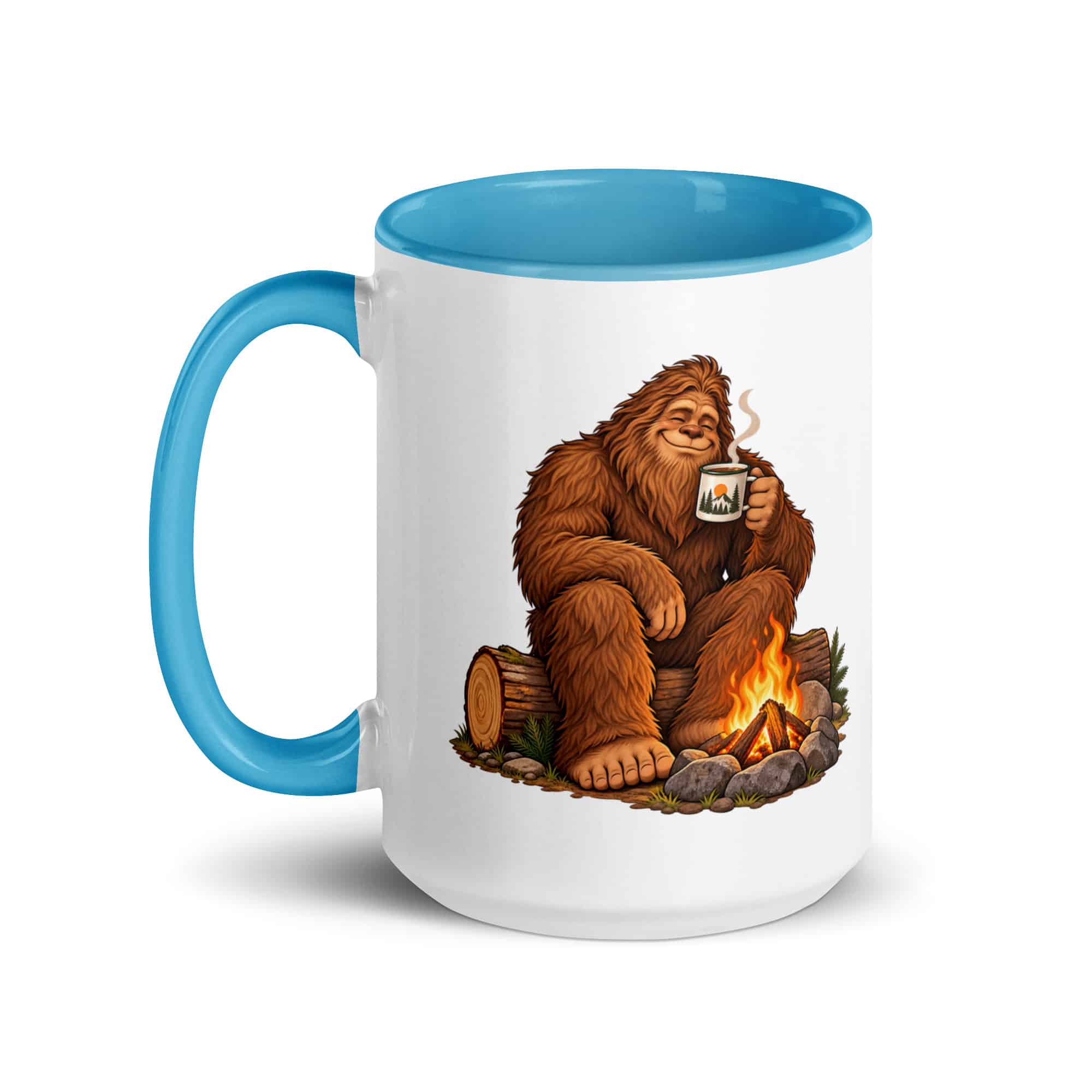 Camp Coffee Bigfoot Color Inside Mug