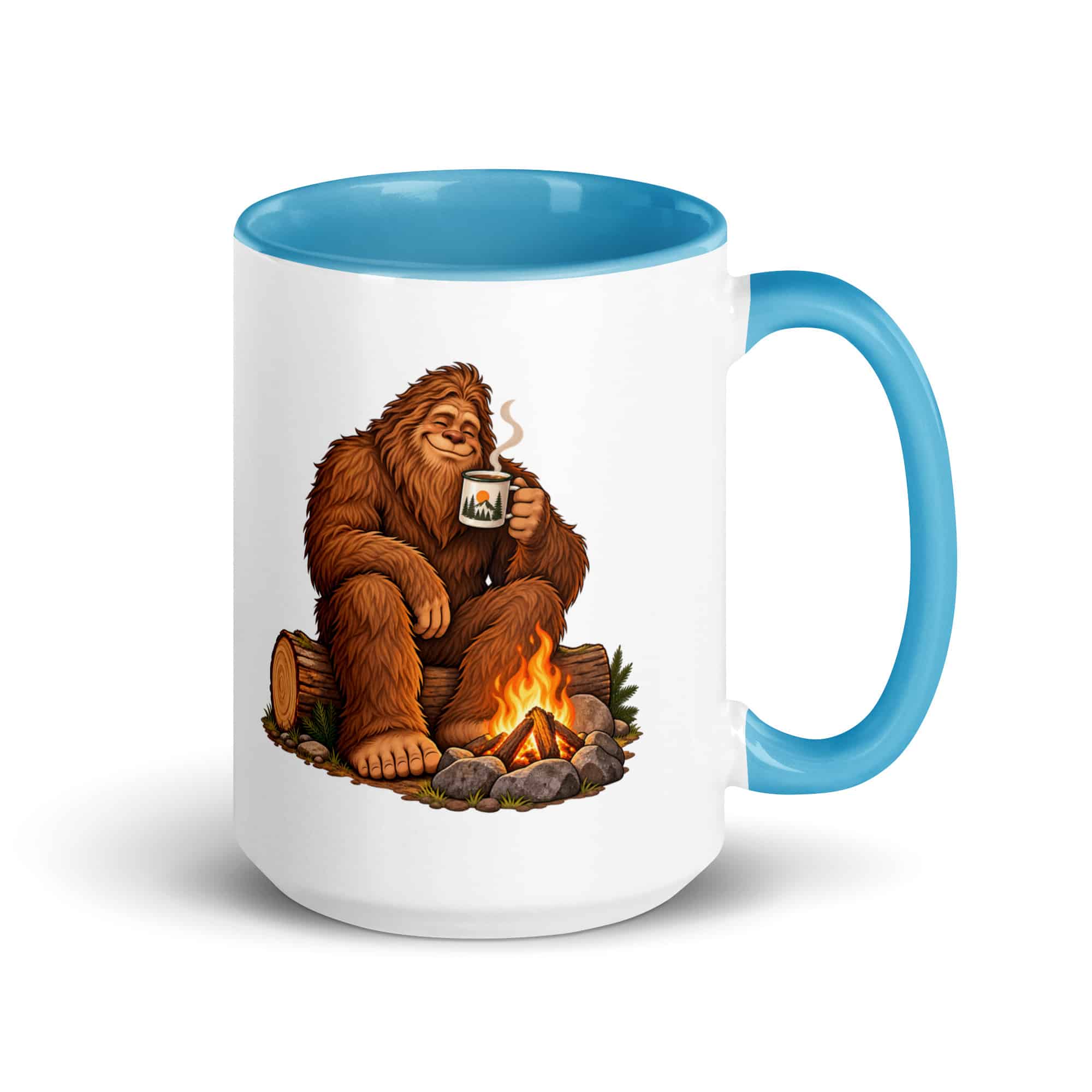 Camp Coffee Bigfoot Color Inside Mug