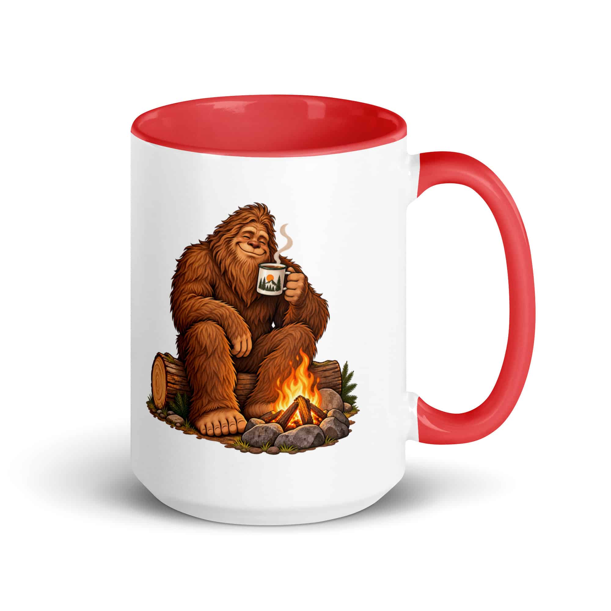 Camp Coffee Bigfoot Color Inside Mug