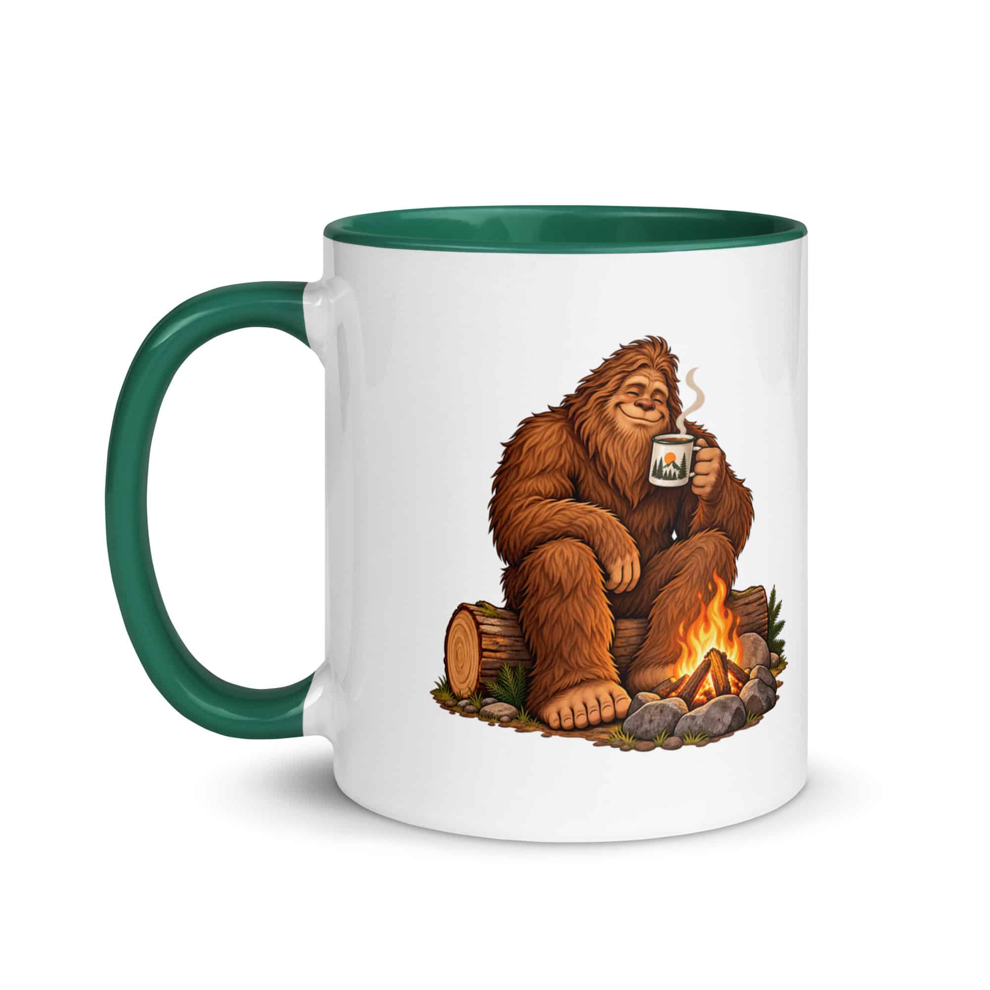 Camp Coffee Bigfoot Color Inside Mug