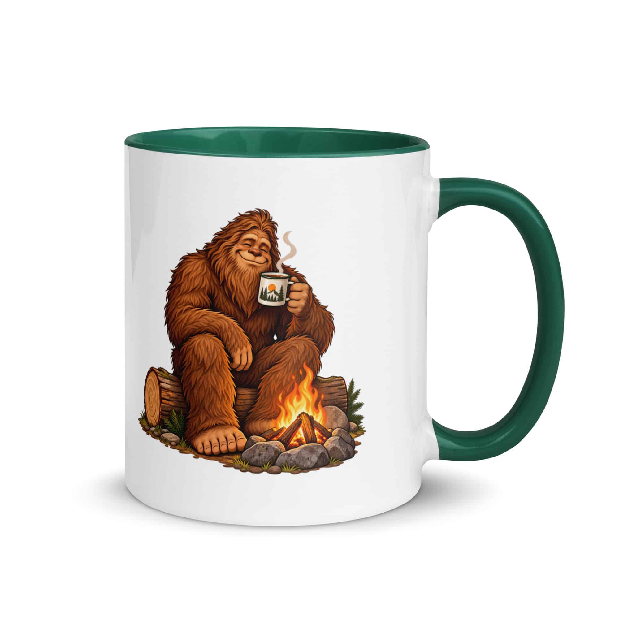 Camp Coffee Bigfoot Color Inside Mug