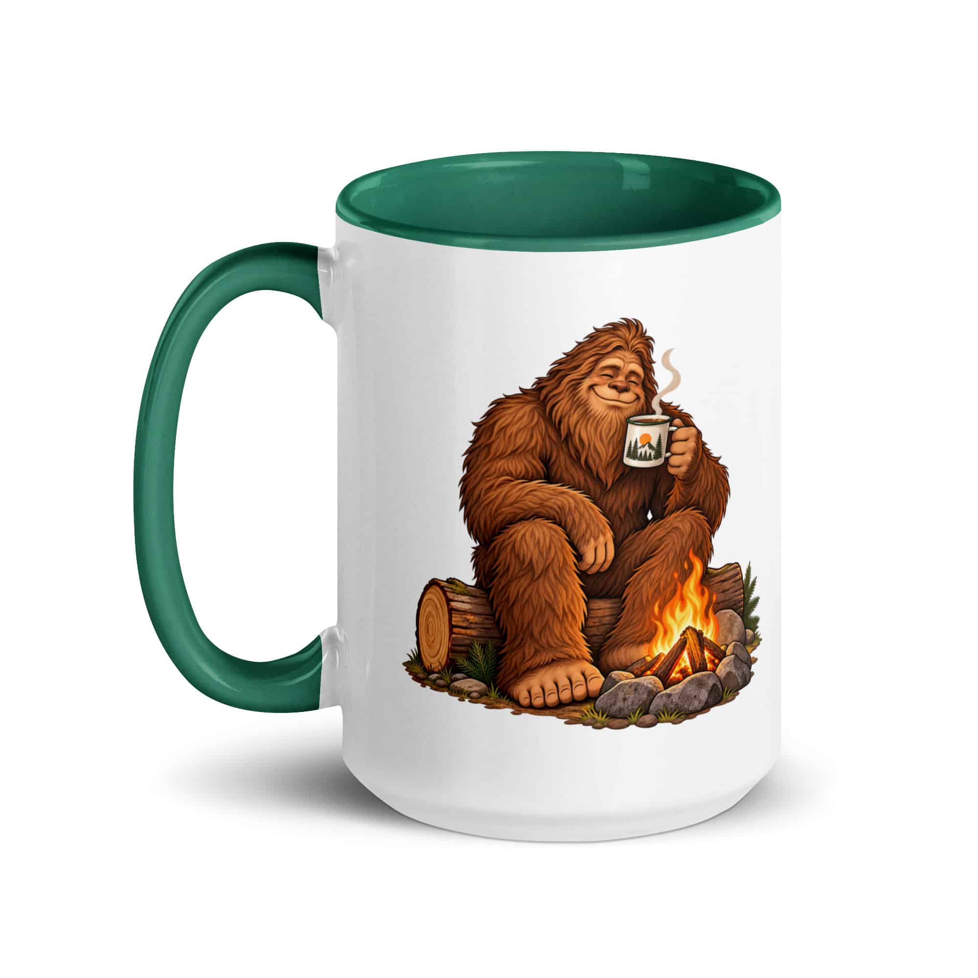 Camp Coffee Bigfoot Color Inside Mug