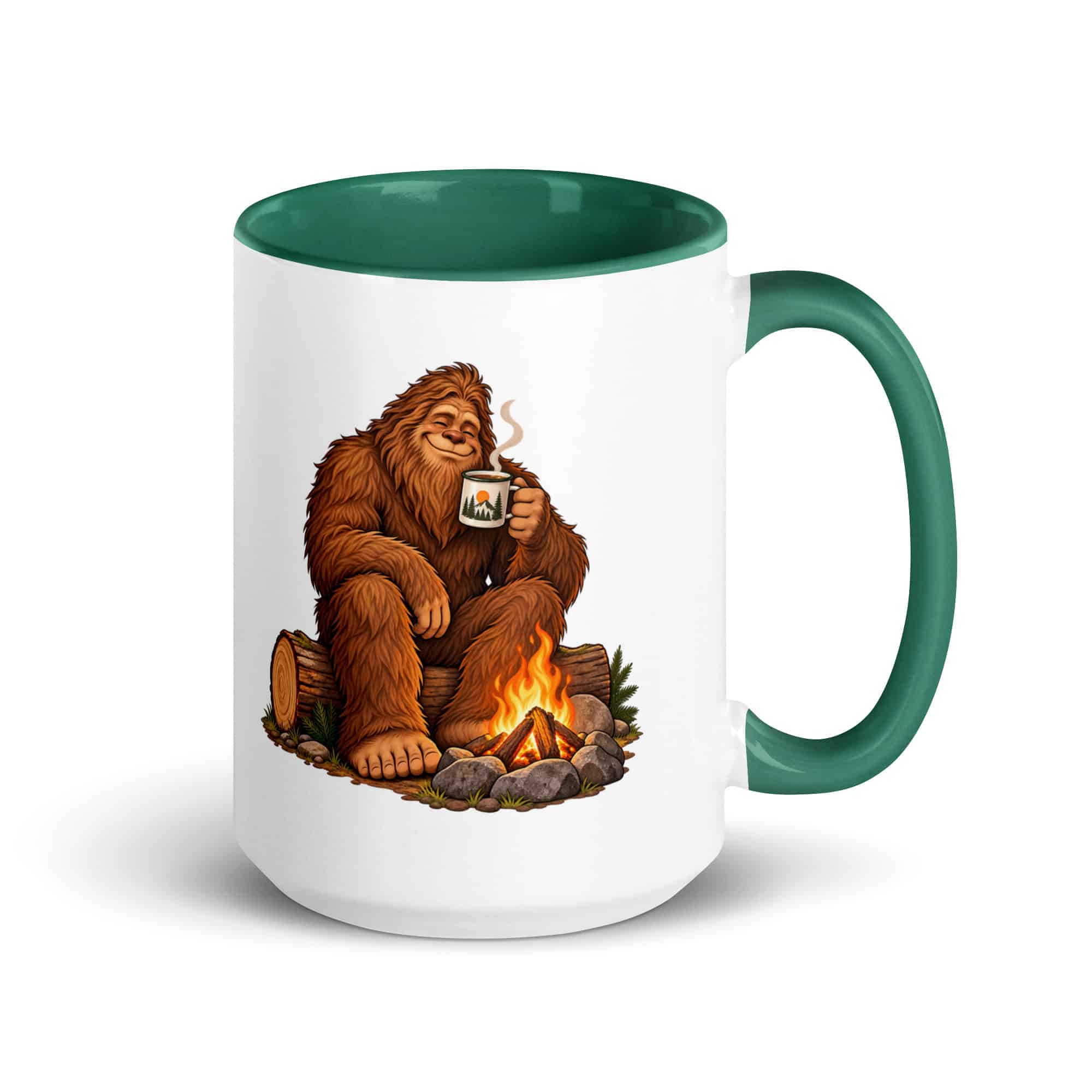 Camp Coffee Bigfoot Color Inside Mug