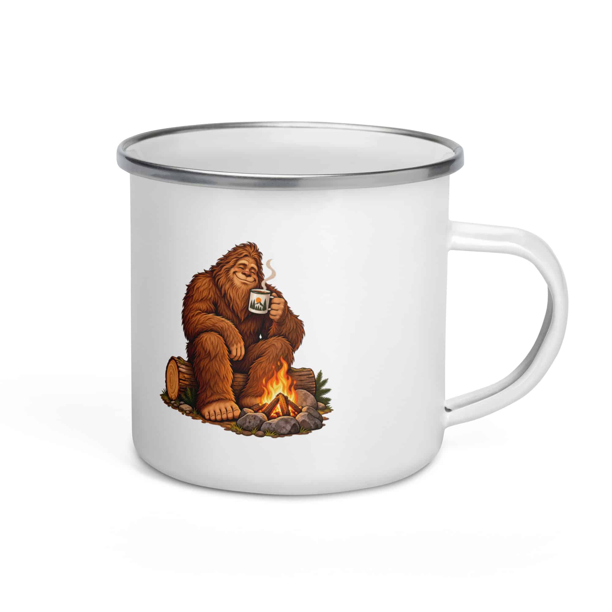 Bigfoot Campfire Coffee Enamel Camp Mug