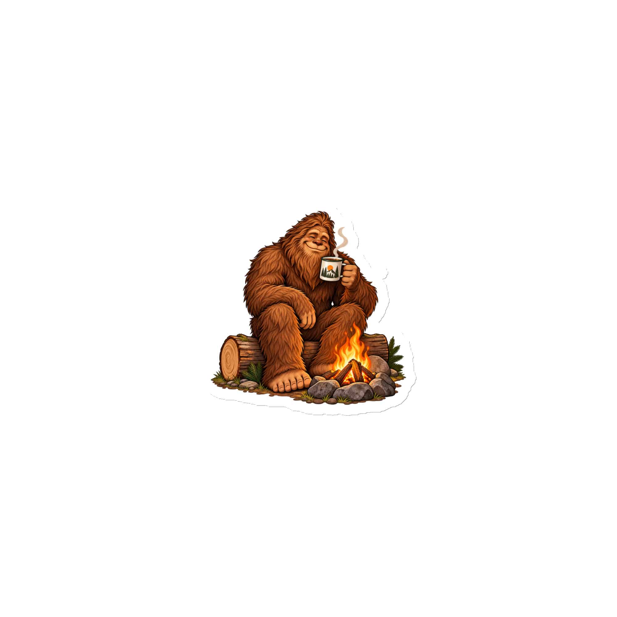 Bigfoot Campfire Coffee Die-Cut Magnet