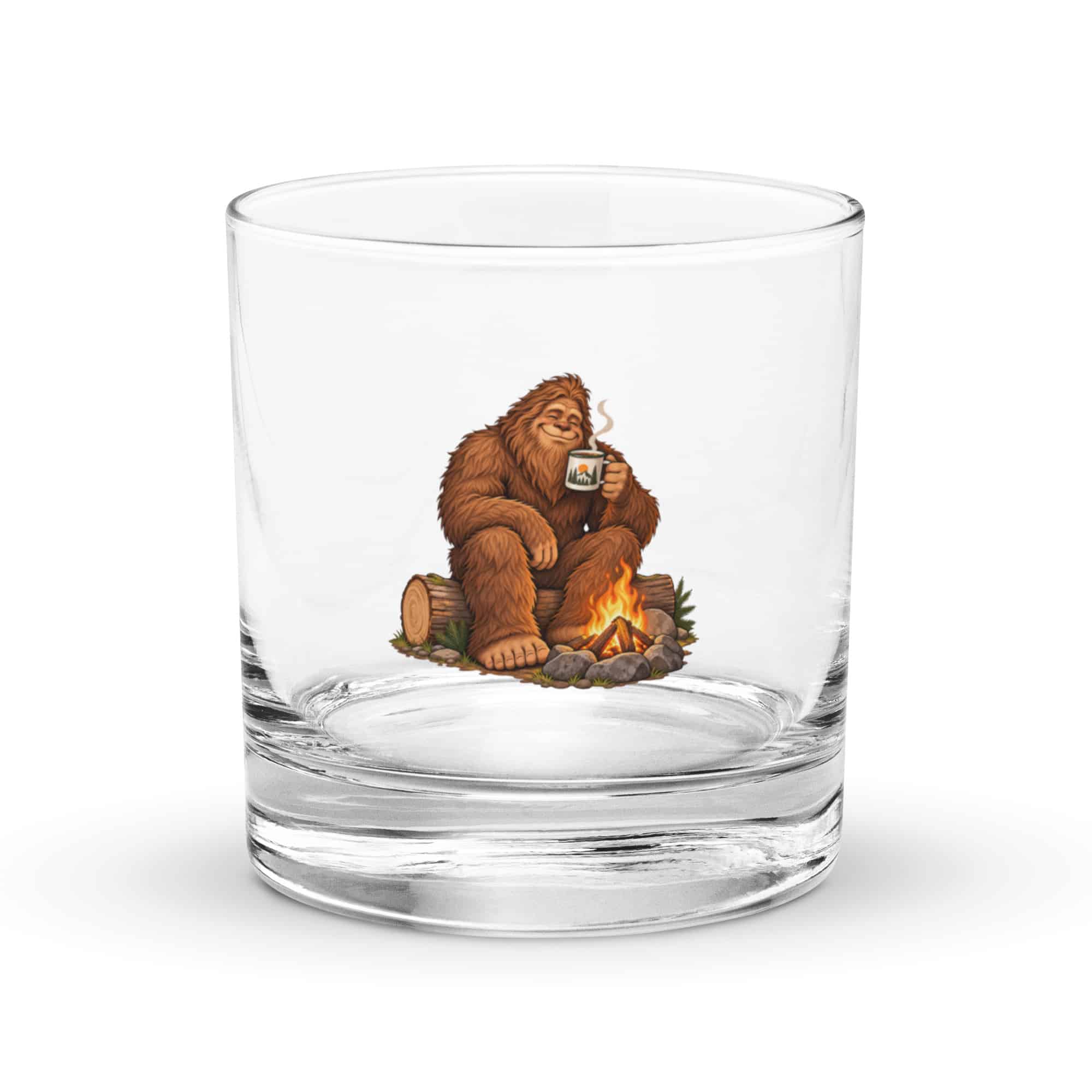 Camp Coffee Bigfoot Rocks Glass