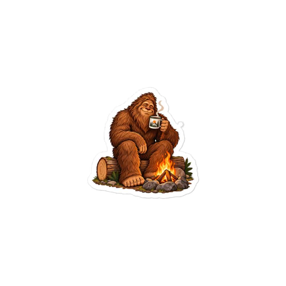 Bigfoot Campfire Coffee Vinyl Sticker