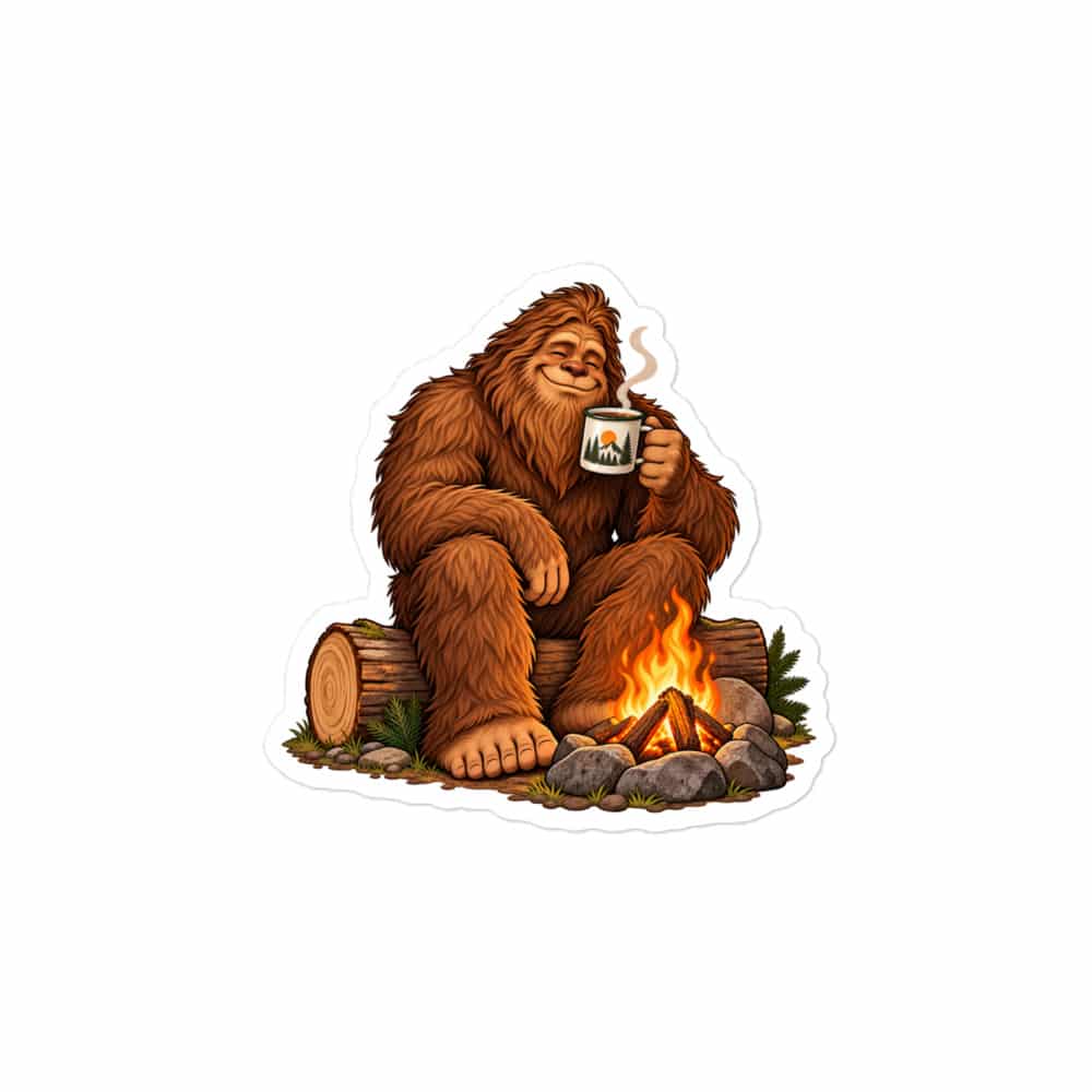 Bigfoot Campfire Coffee Vinyl Sticker