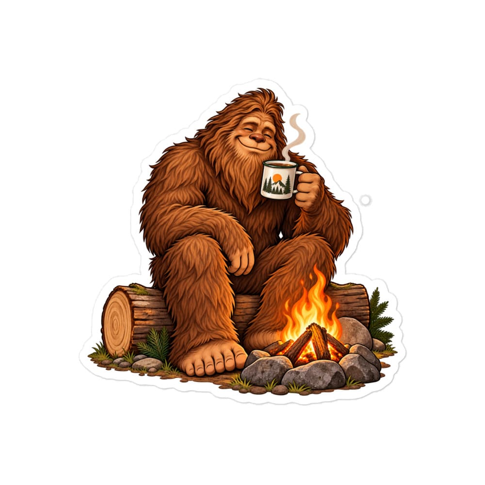 Bigfoot Campfire Coffee Vinyl Sticker