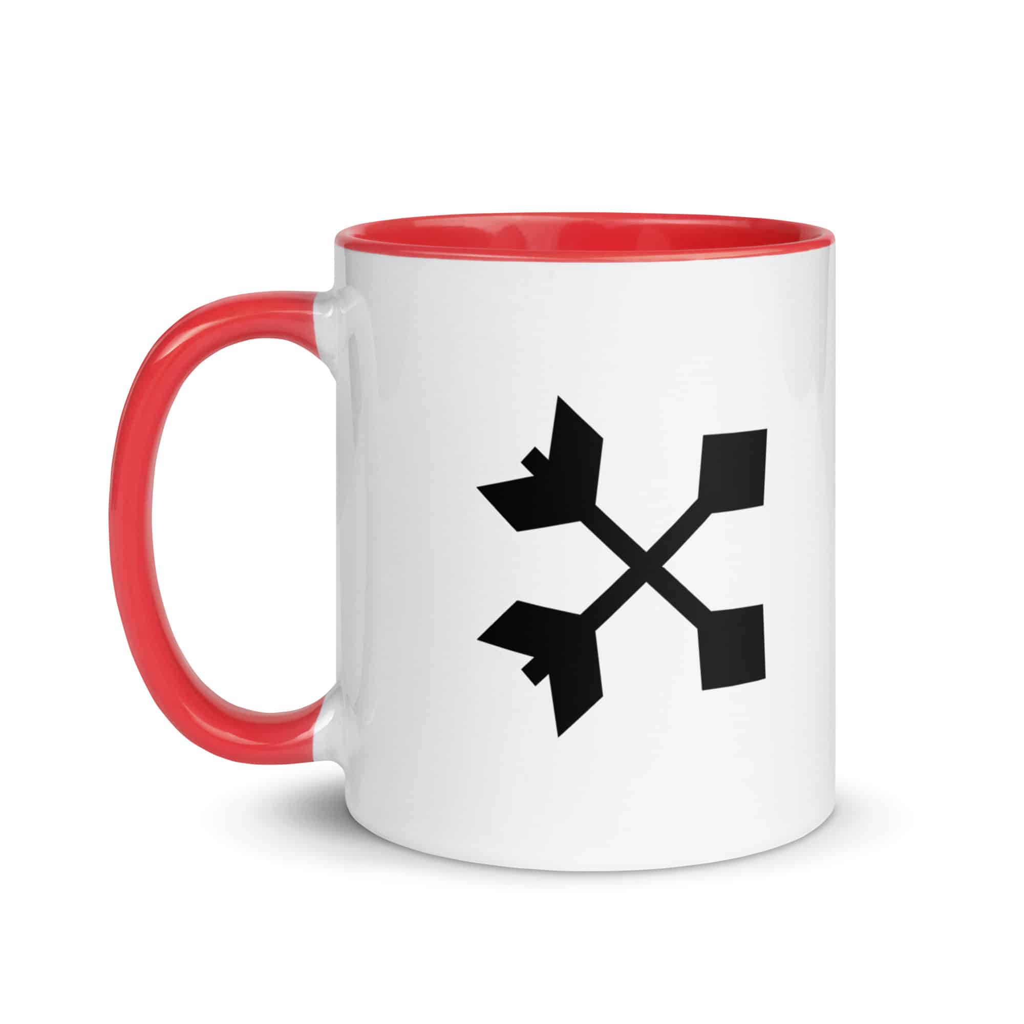 Black Crossed Feather Arrows Color Inside Mug