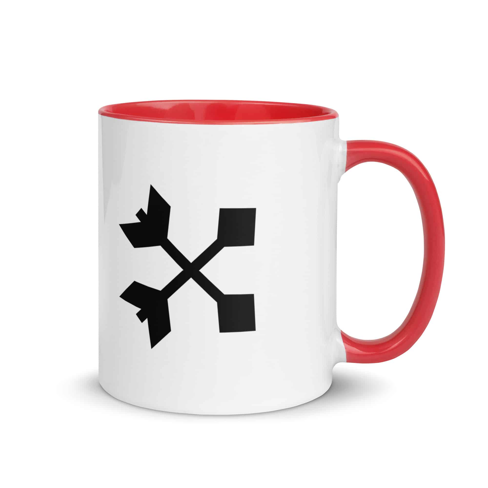 Black Crossed Feather Arrows Color Inside Mug