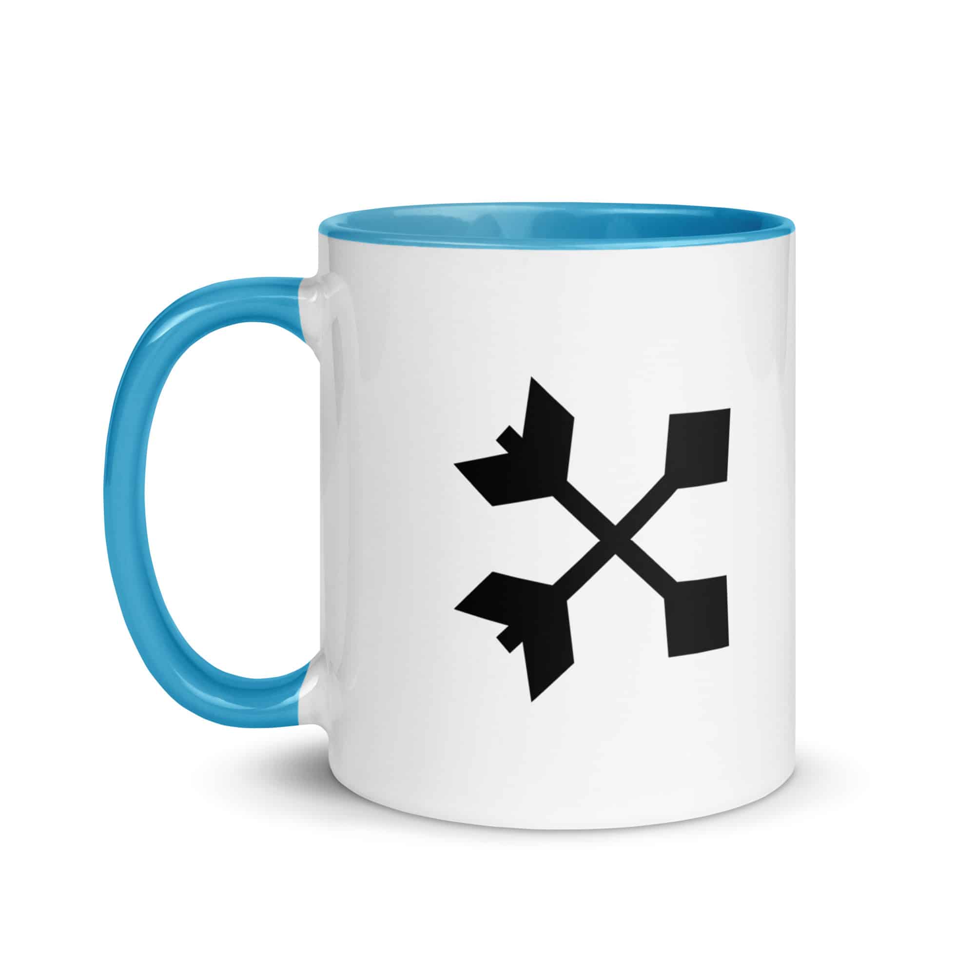 Black Crossed Feather Arrows Color Inside Mug