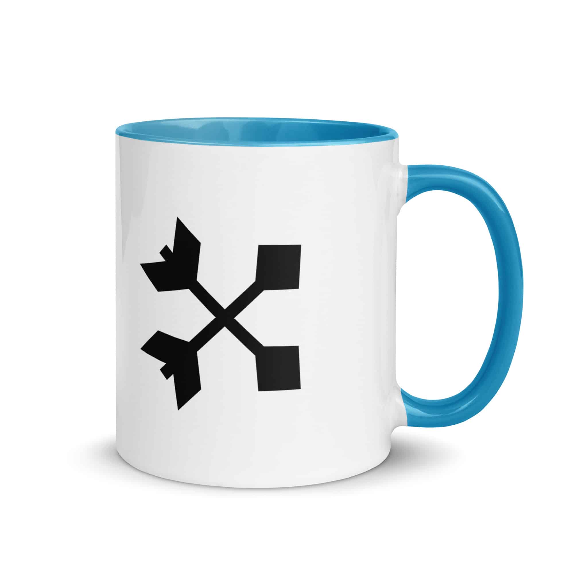 Black Crossed Feather Arrows Color Inside Mug