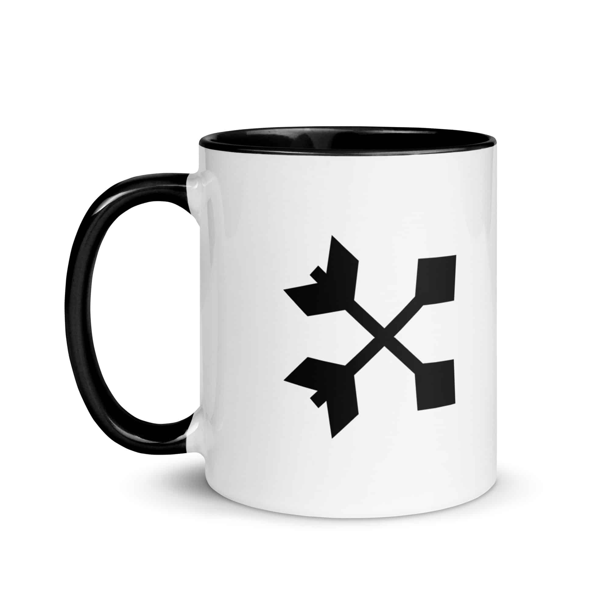 Black Crossed Feather Arrows Color Inside Mug