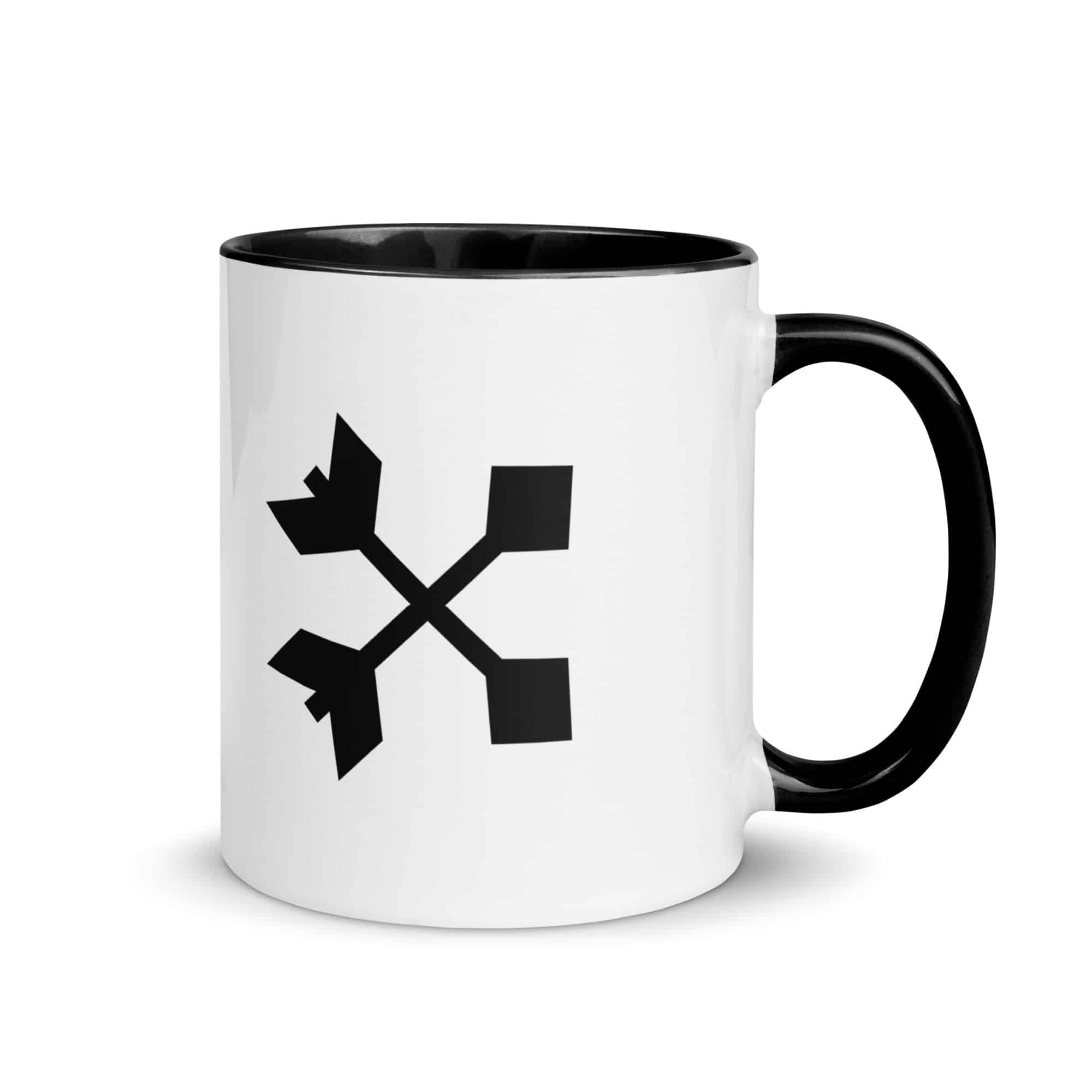 Black Crossed Feather Arrows Color Inside Mug