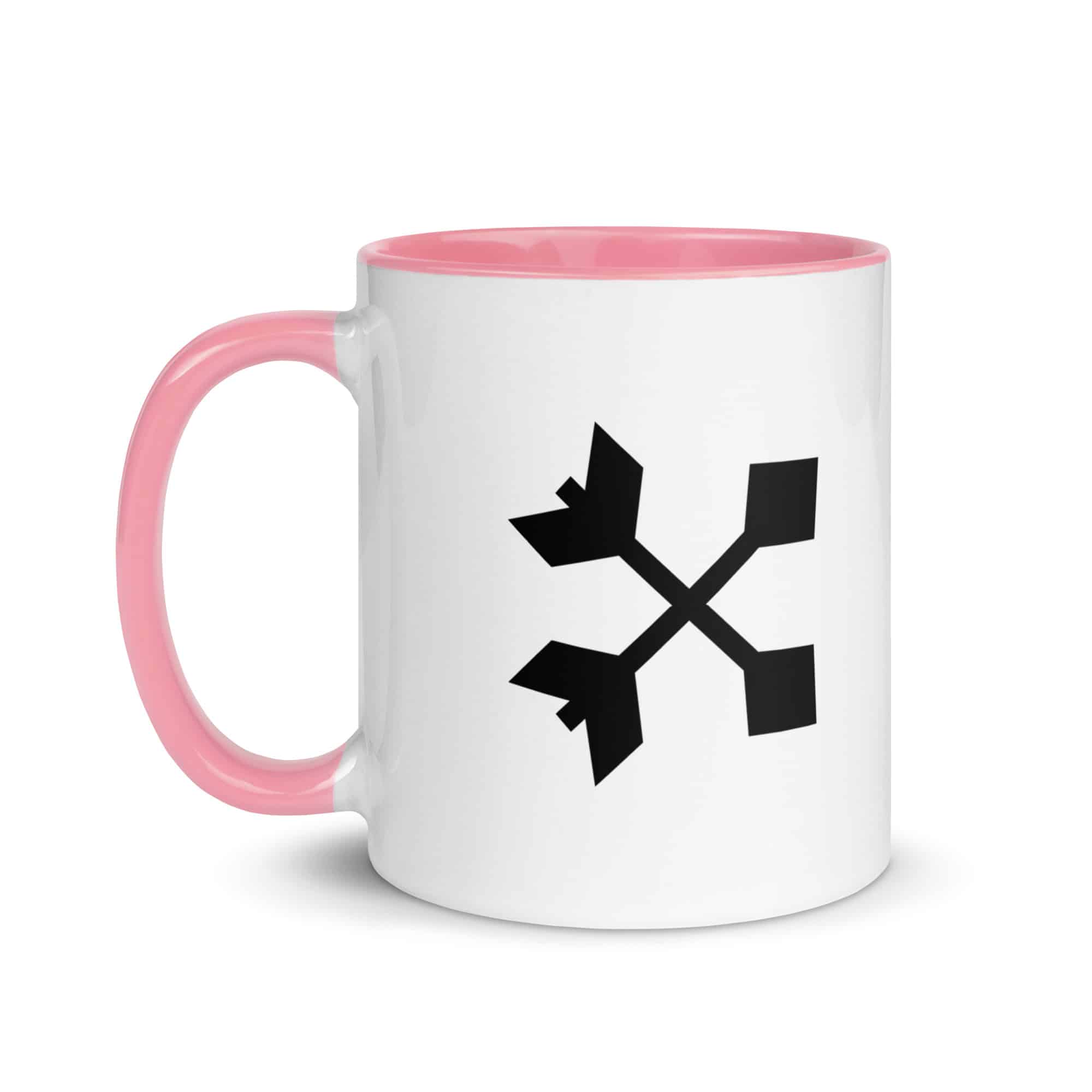 Black Crossed Feather Arrows Color Inside Mug