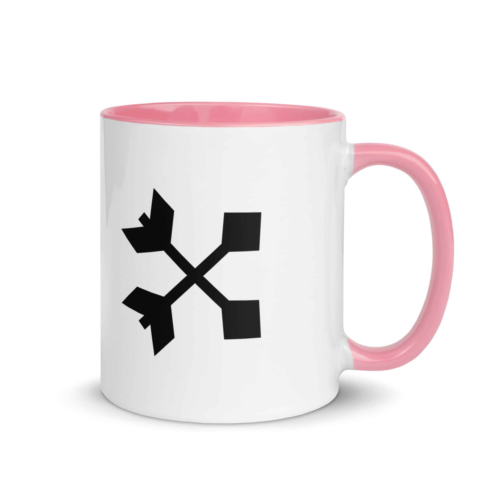 Black Crossed Feather Arrows Color Inside Mug