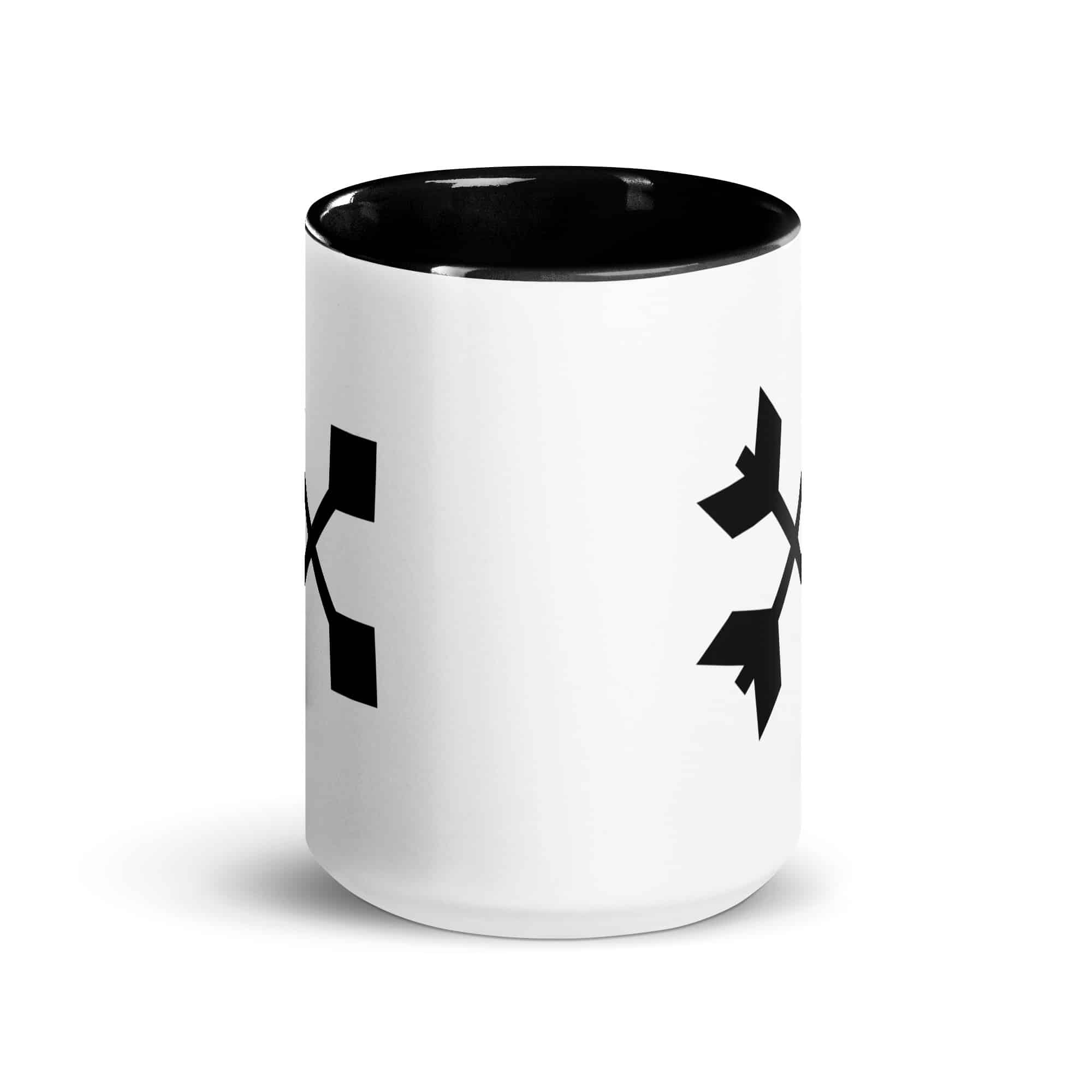 Black Crossed Feather Arrows Color Inside Mug