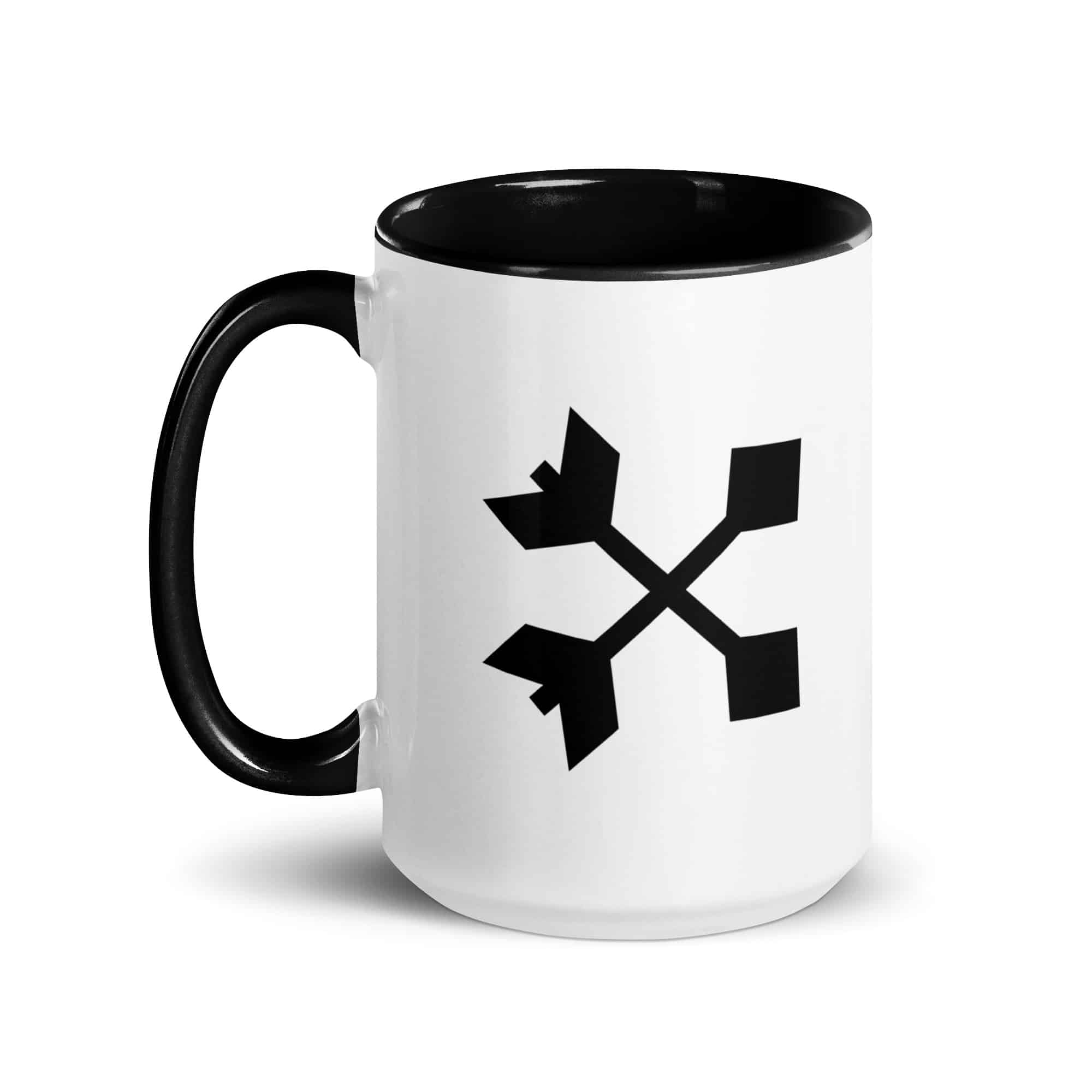 Black Crossed Feather Arrows Color Inside Mug
