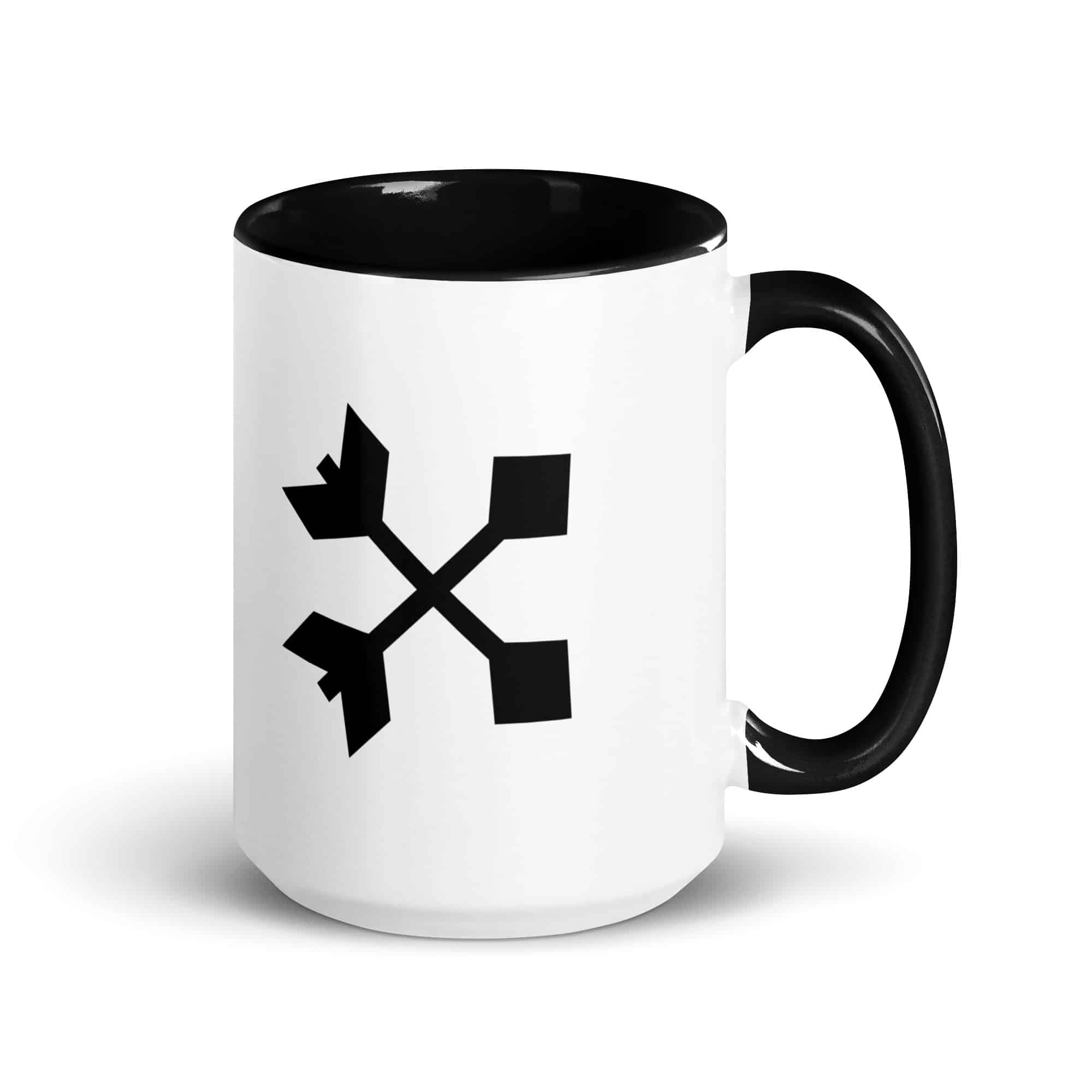 Black Crossed Feather Arrows Color Inside Mug