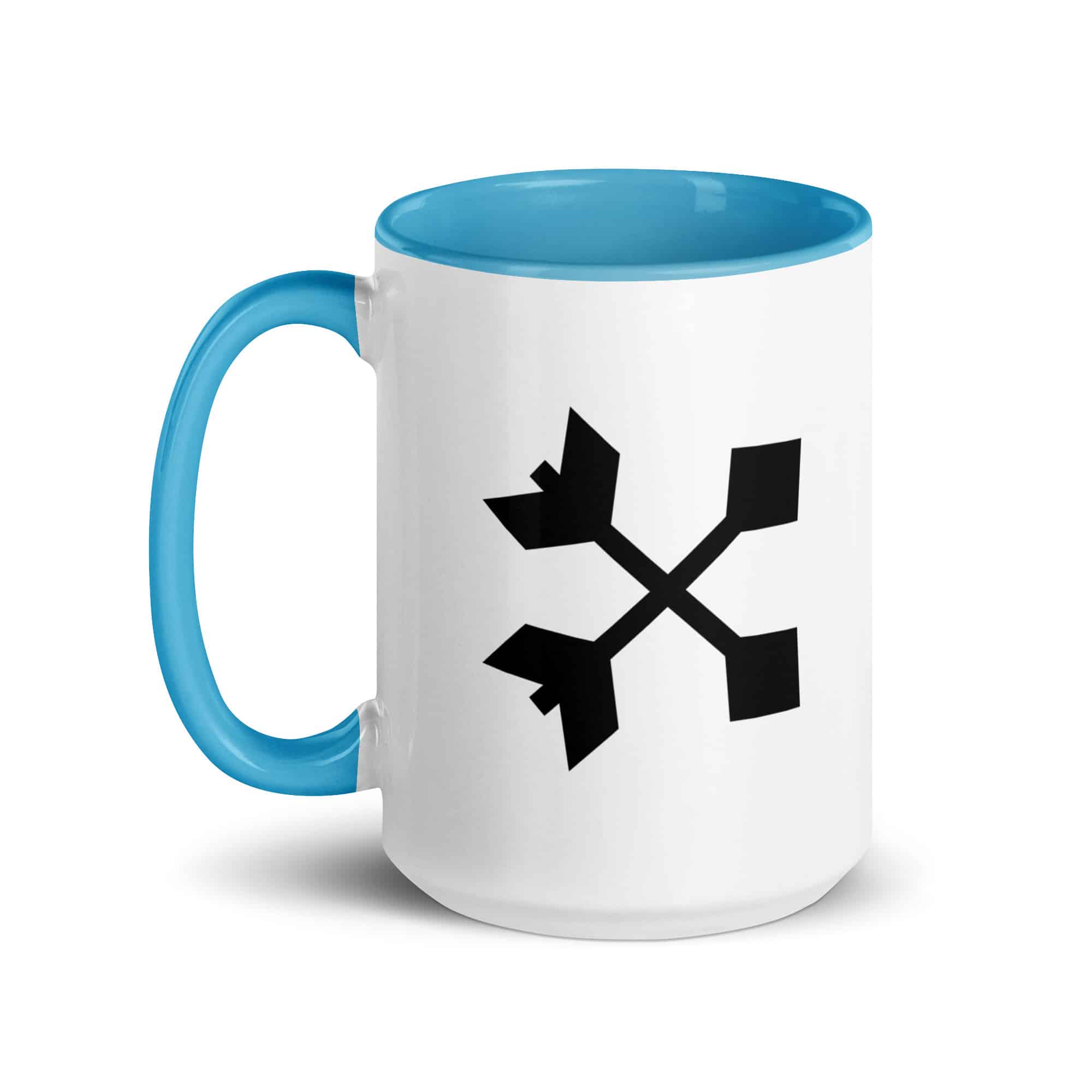 Black Crossed Feather Arrows Color Inside Mug