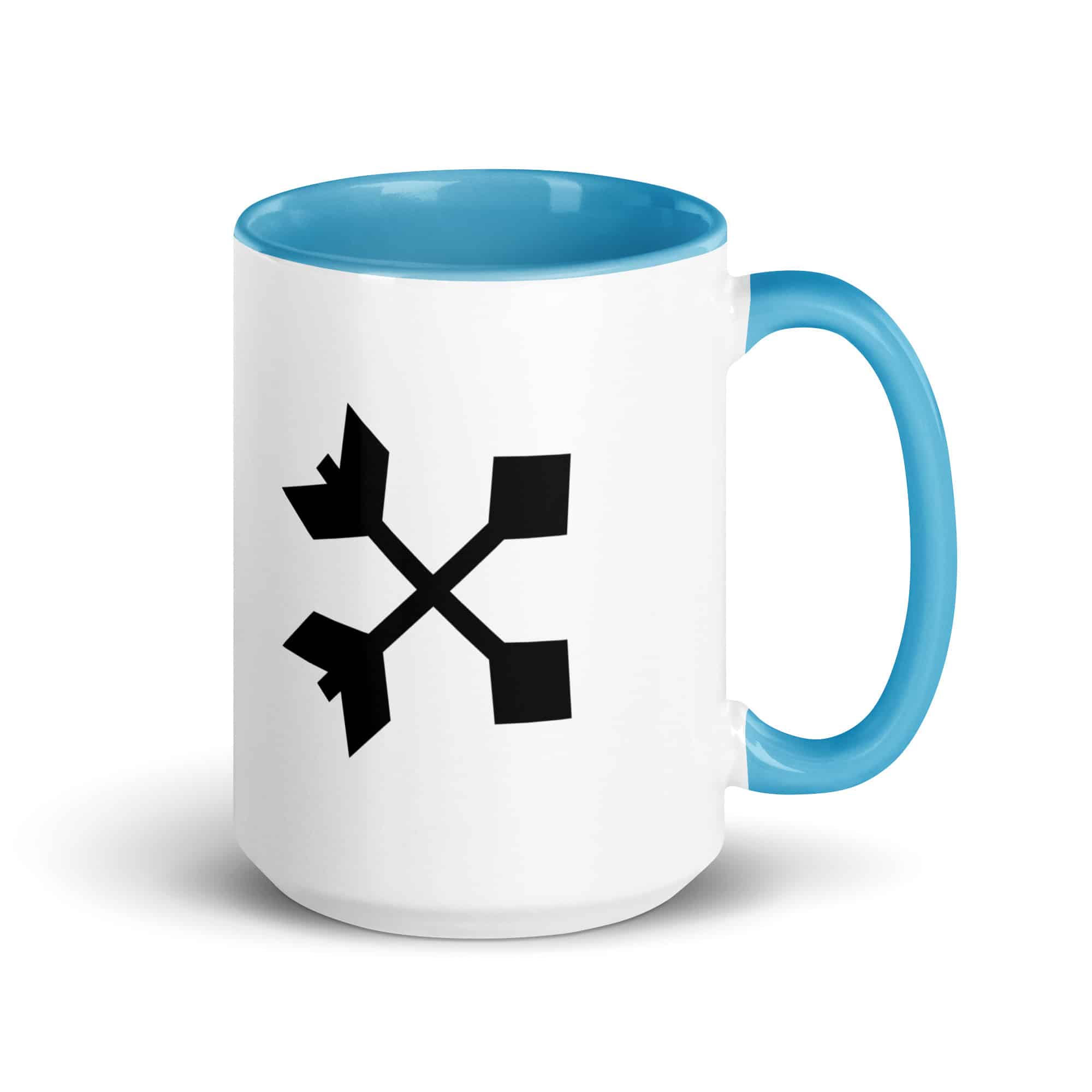 Black Crossed Feather Arrows Color Inside Mug