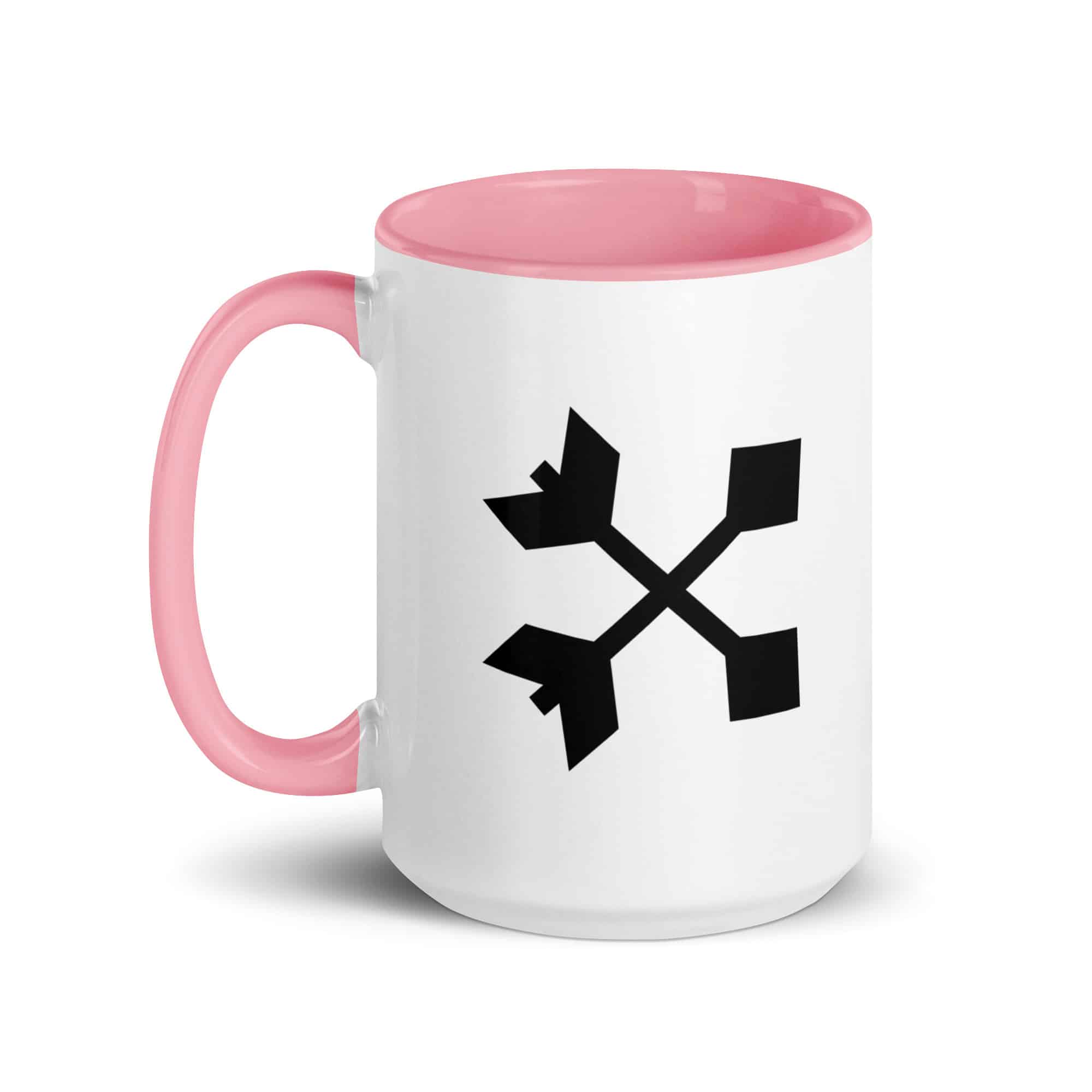Black Crossed Feather Arrows Color Inside Mug