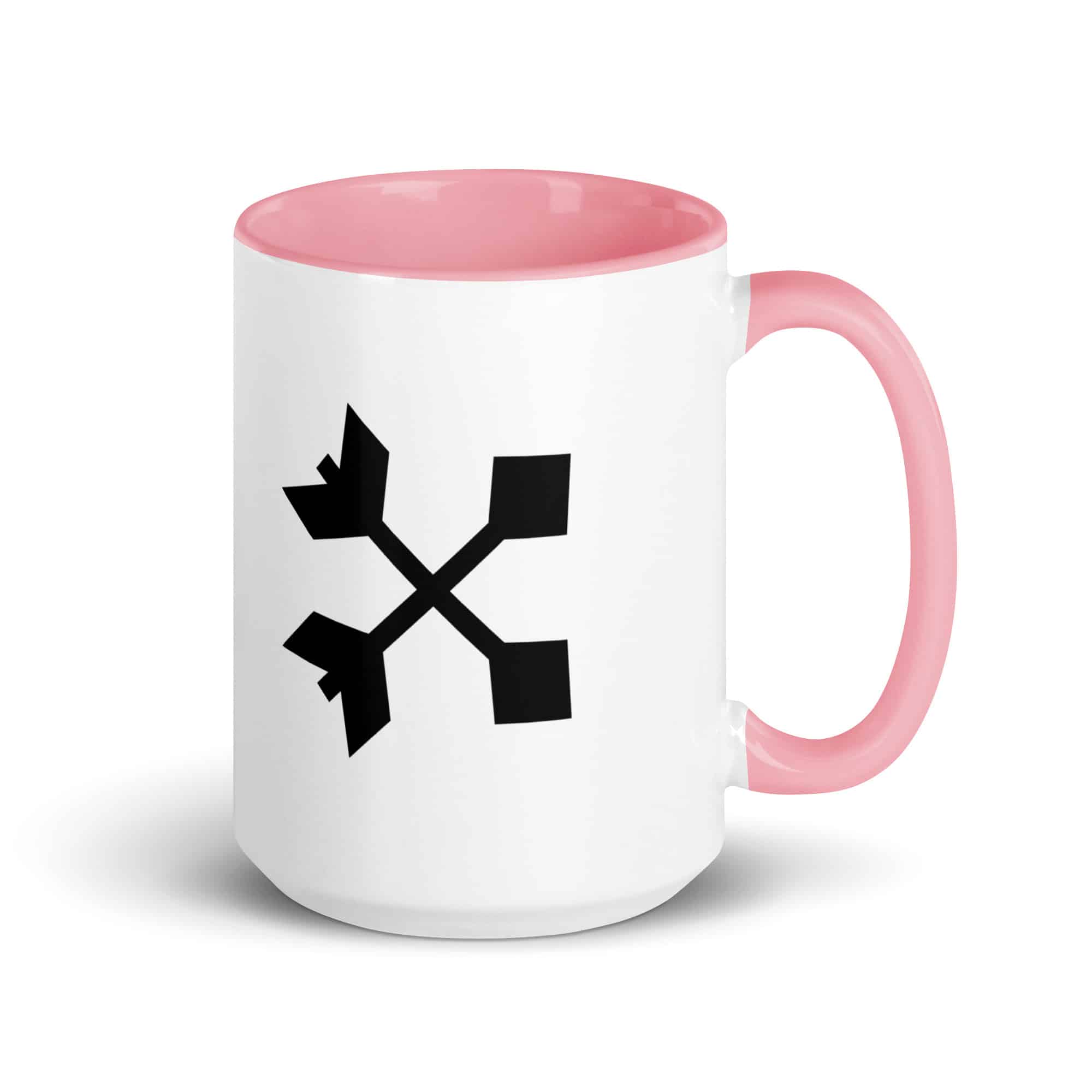 Black Crossed Feather Arrows Color Inside Mug