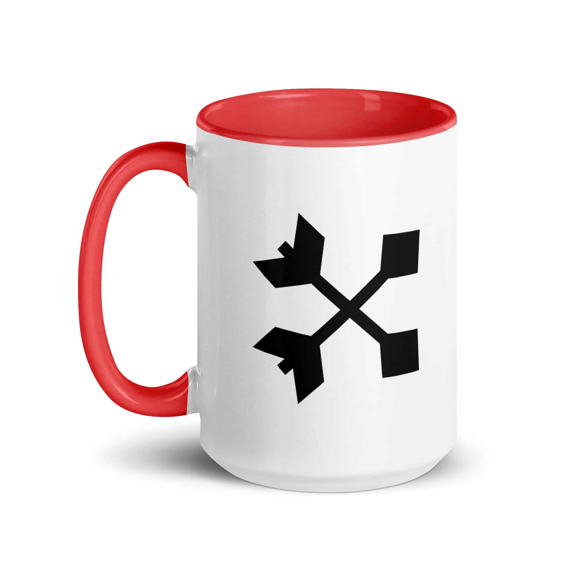 Black Crossed Feather Arrows Color Inside Mug