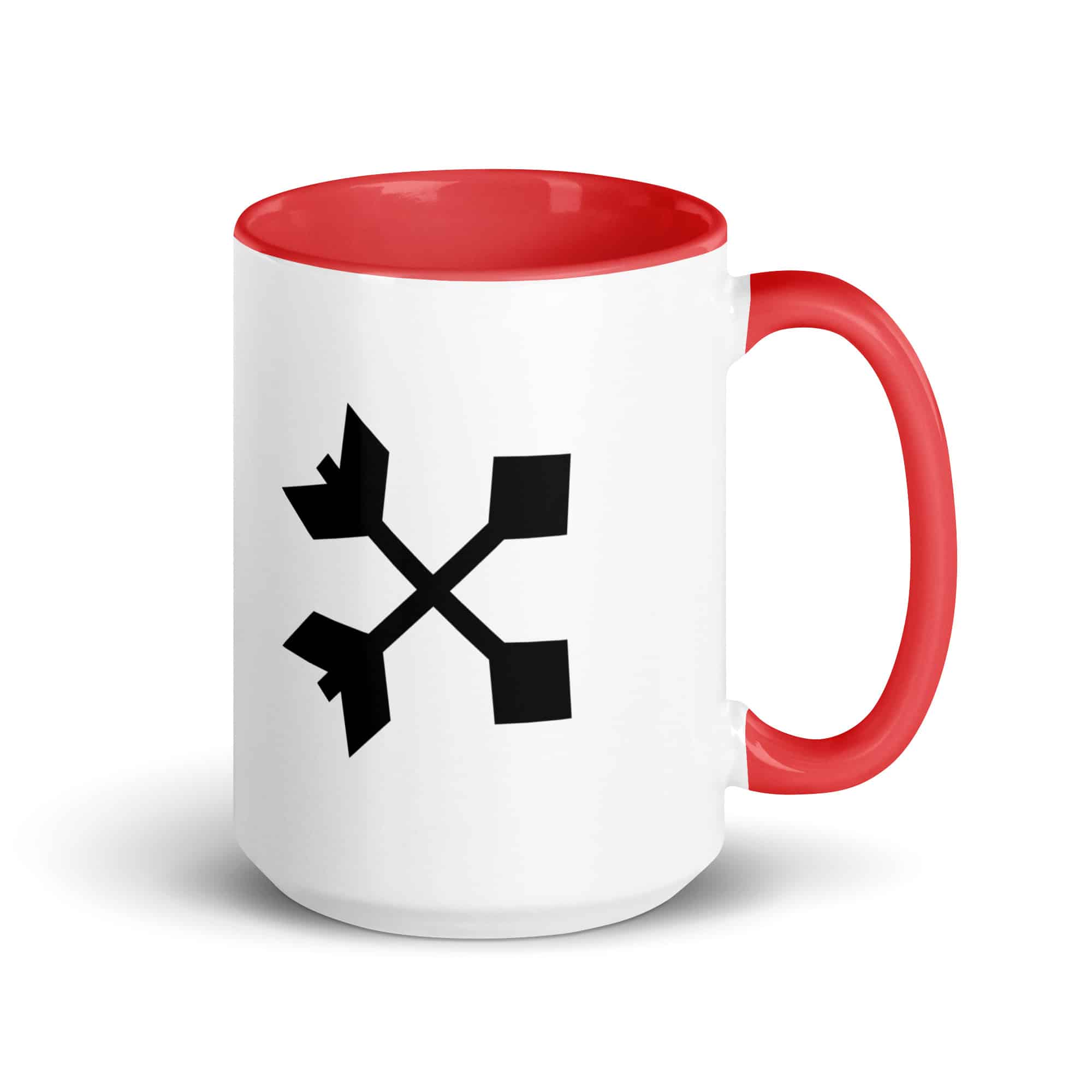 Black Crossed Feather Arrows Color Inside Mug