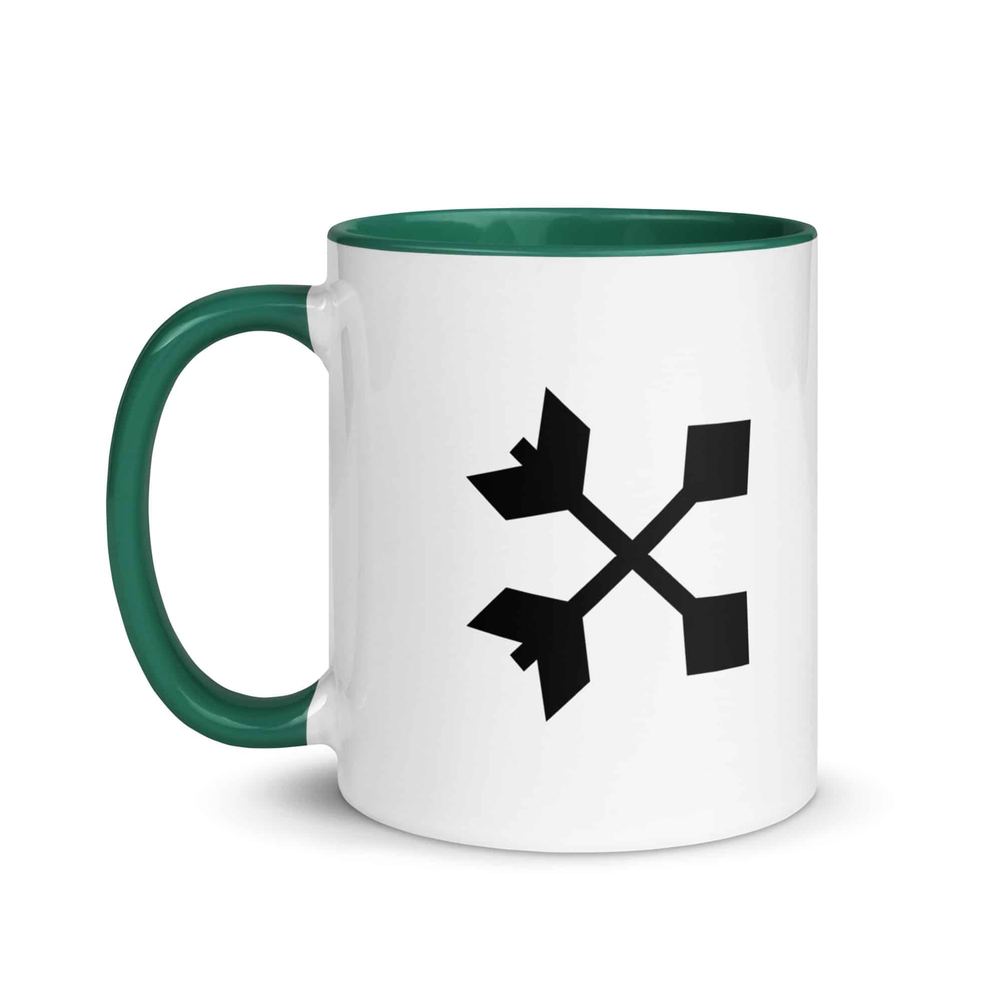Black Crossed Feather Arrows Color Inside Mug