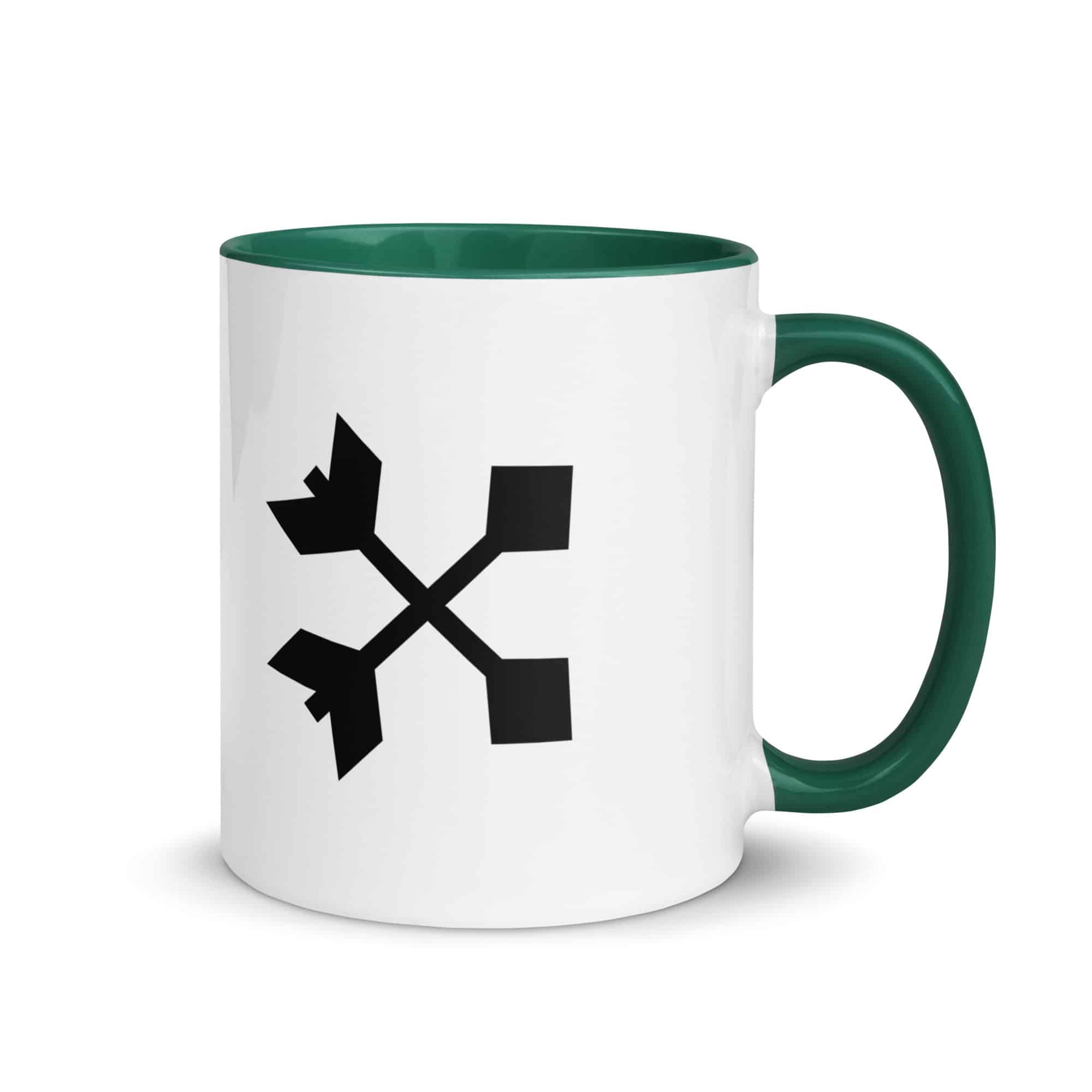 Black Crossed Feather Arrows Color Inside Mug