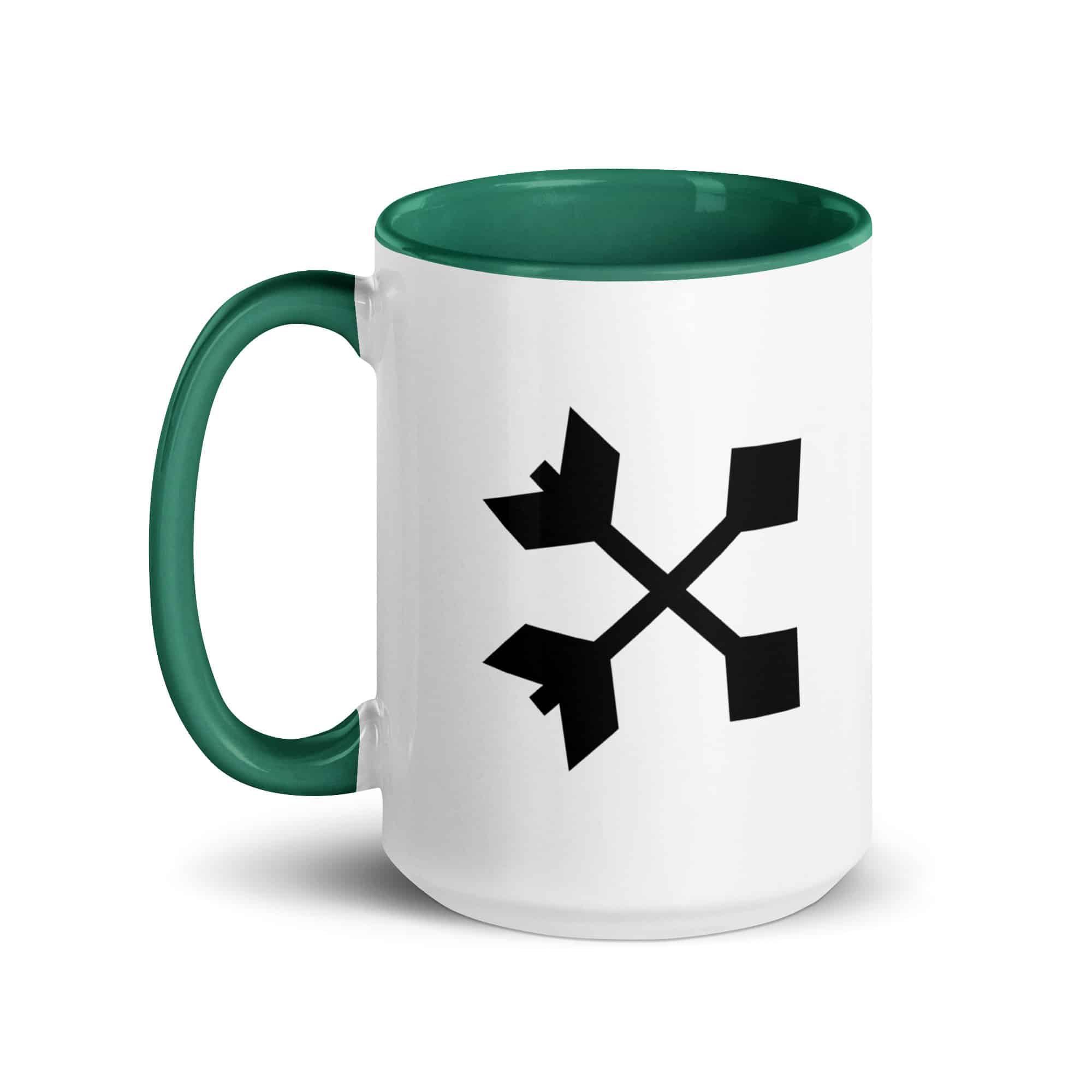 Black Crossed Feather Arrows Color Inside Mug