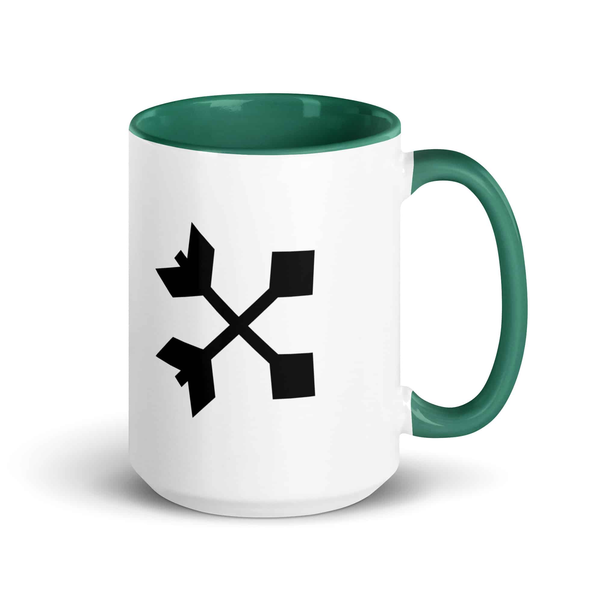 Black Crossed Feather Arrows Color Inside Mug