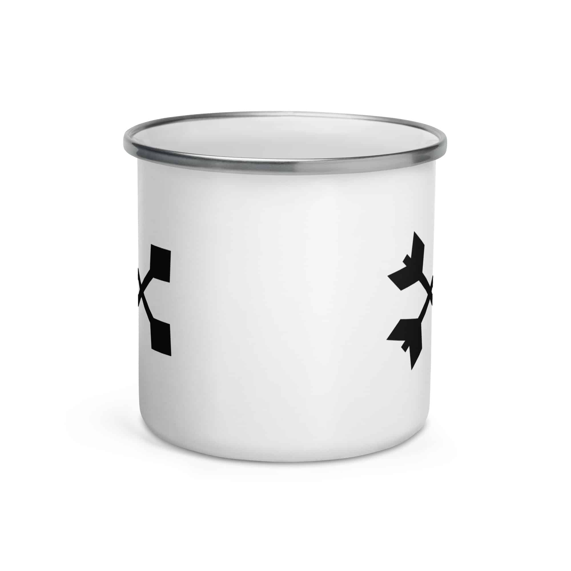 Black Crossed Feather Arrows Enamel Camp Mug