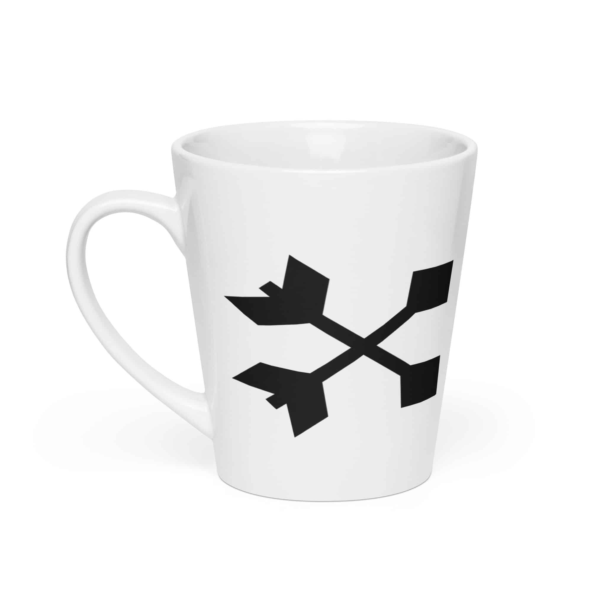 Black Crossed Feather Arrows Latte Mug