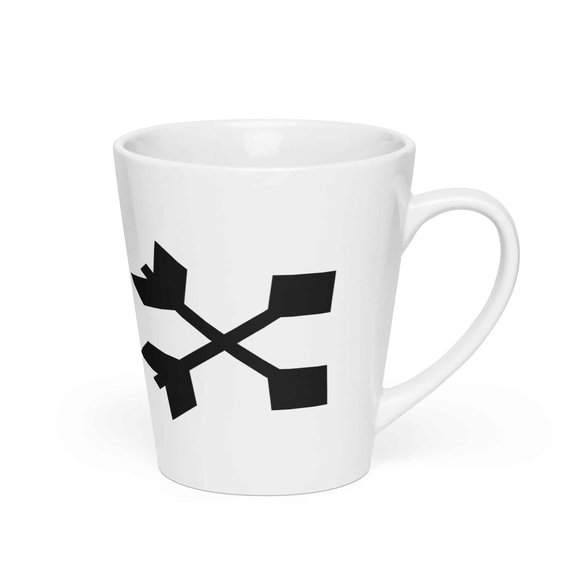Black Crossed Feather Arrows Latte Mug